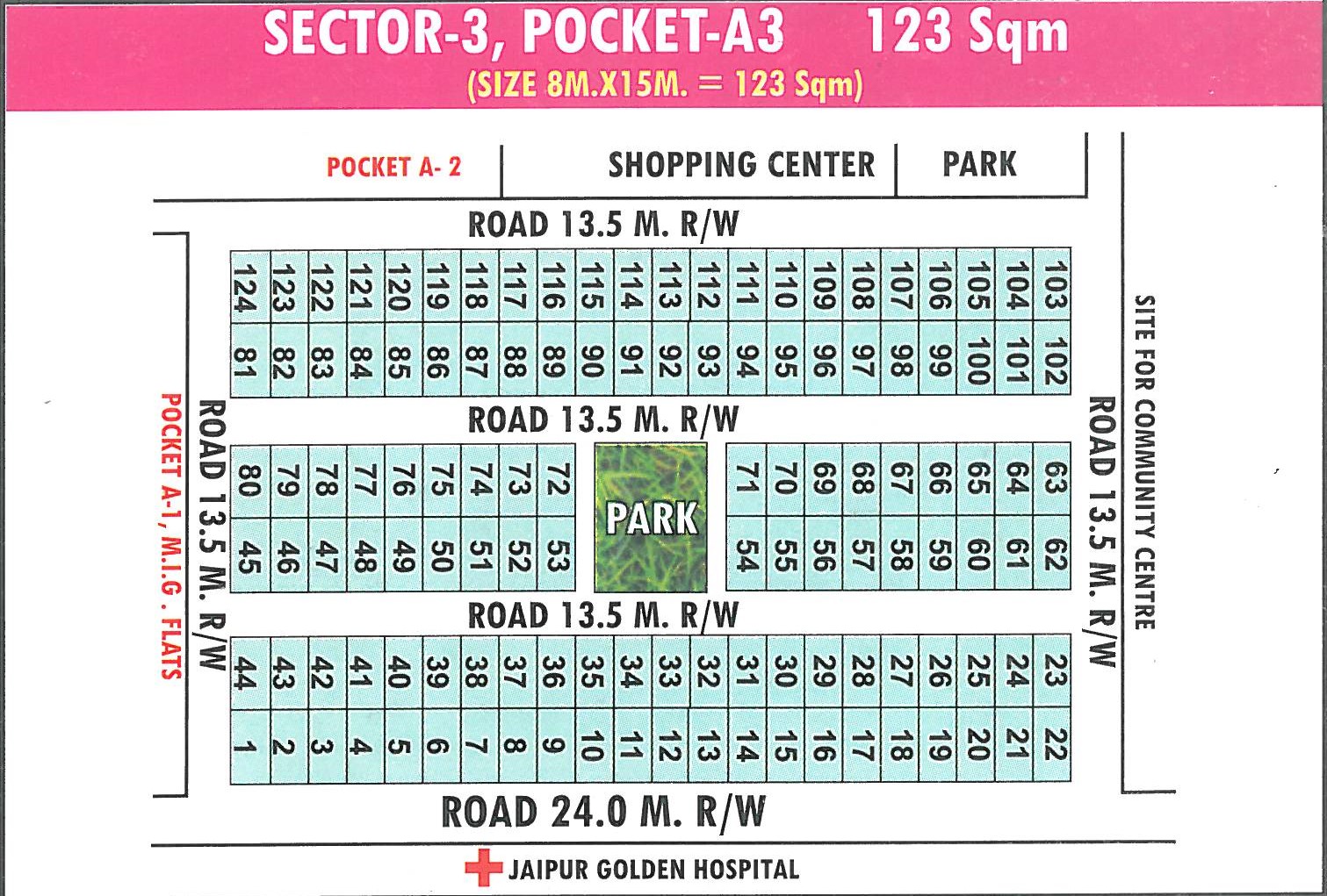 Pocket A3 pocket layout map