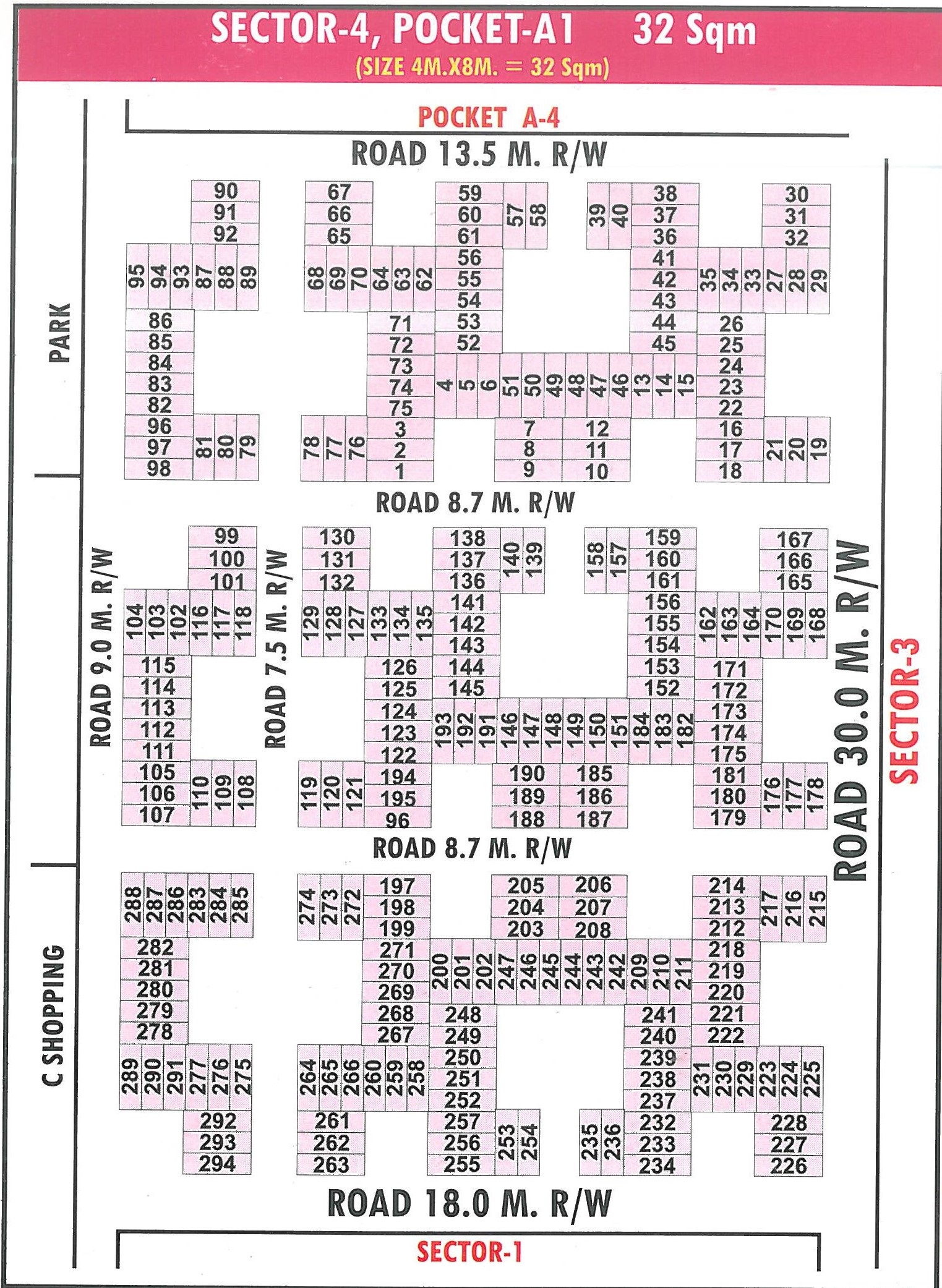 Pocket A1 pocket layout map