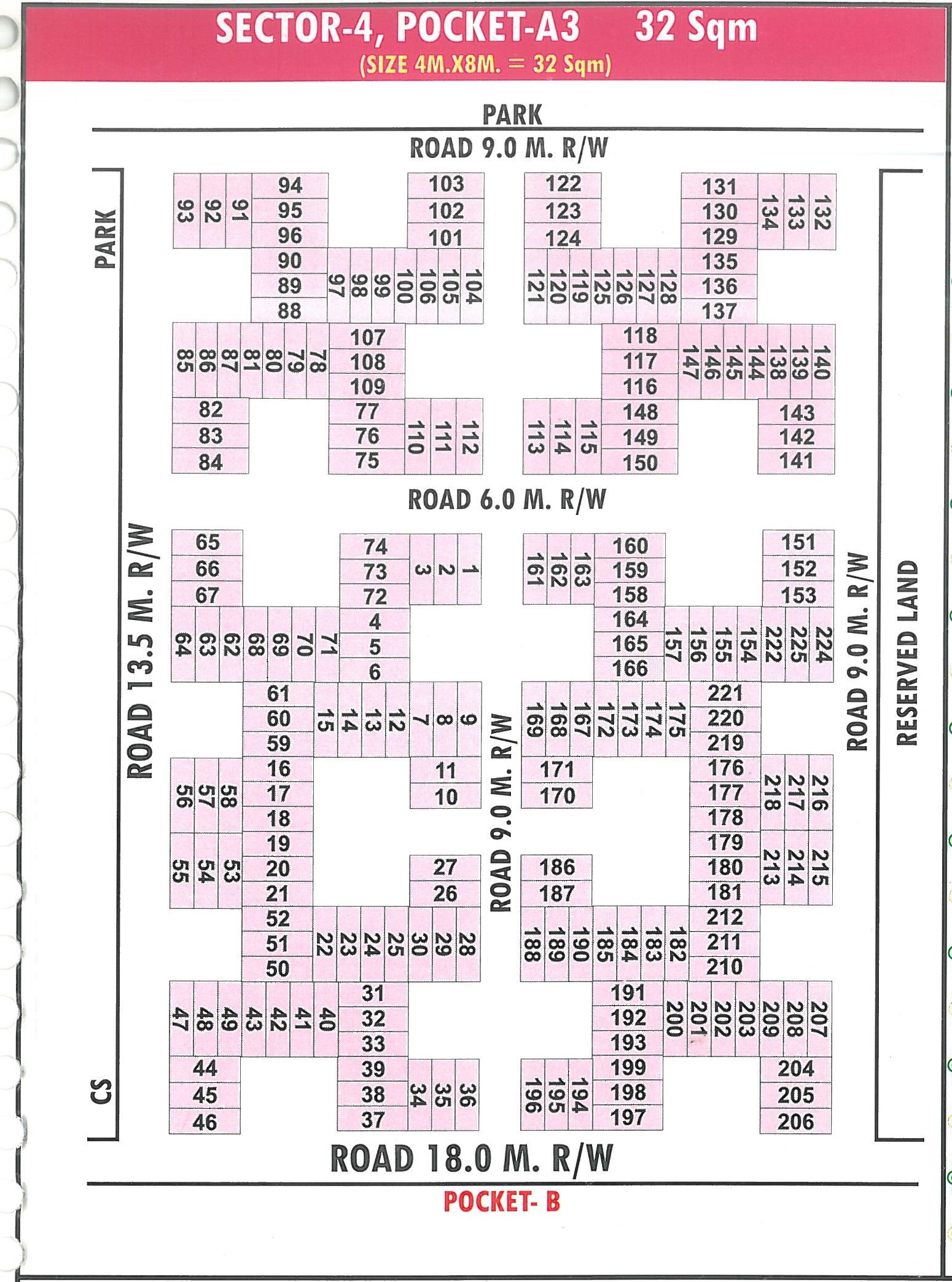 Pocket A3 pocket layout map
