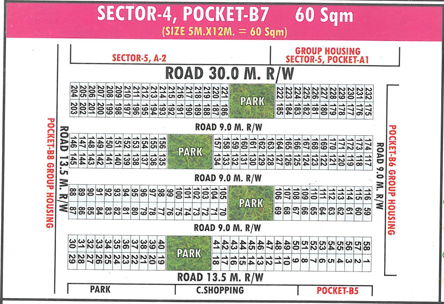 Pocket B7 pocket layout map