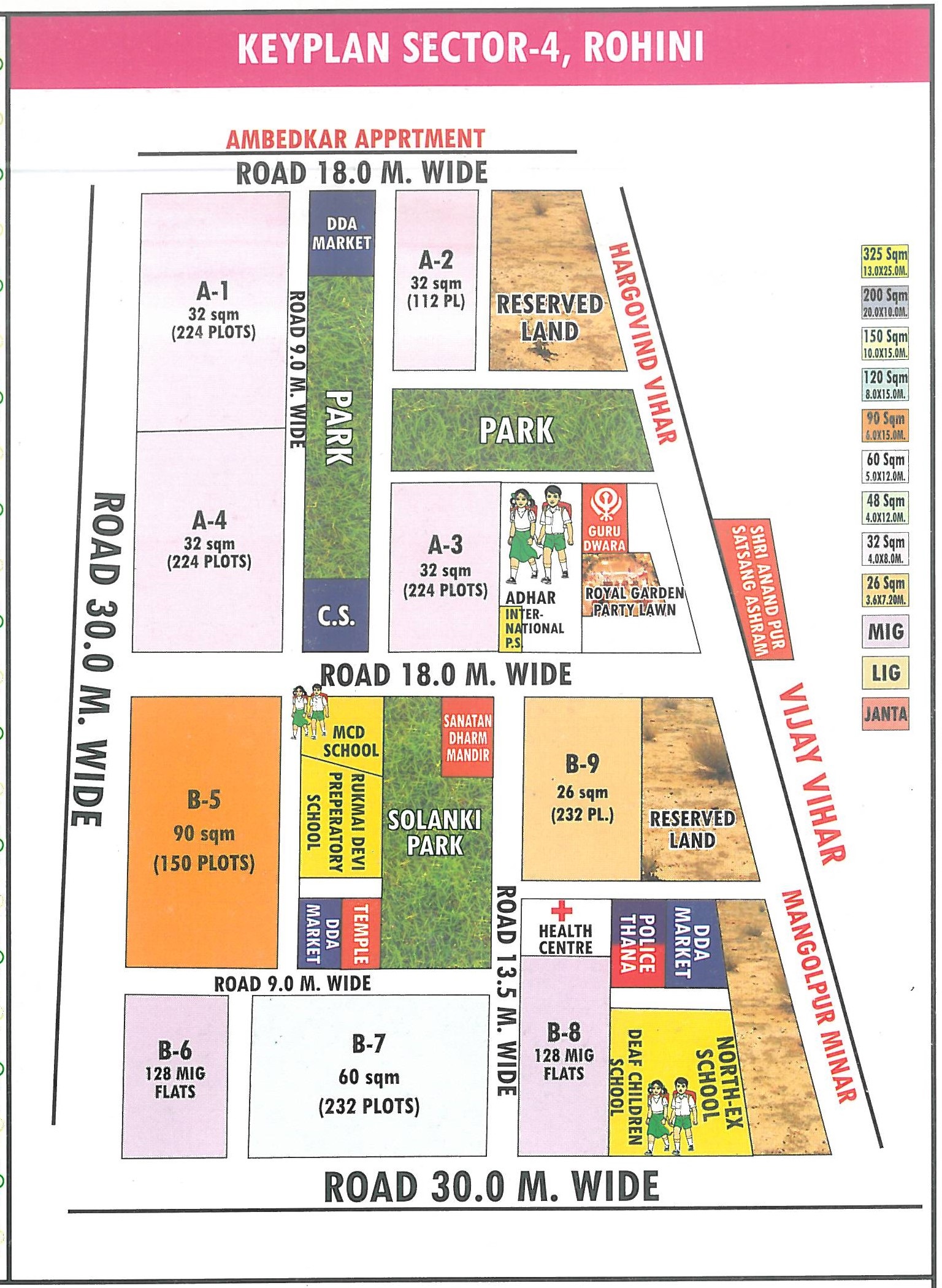 Sector 4 Rohini layout map - plot pocket plan