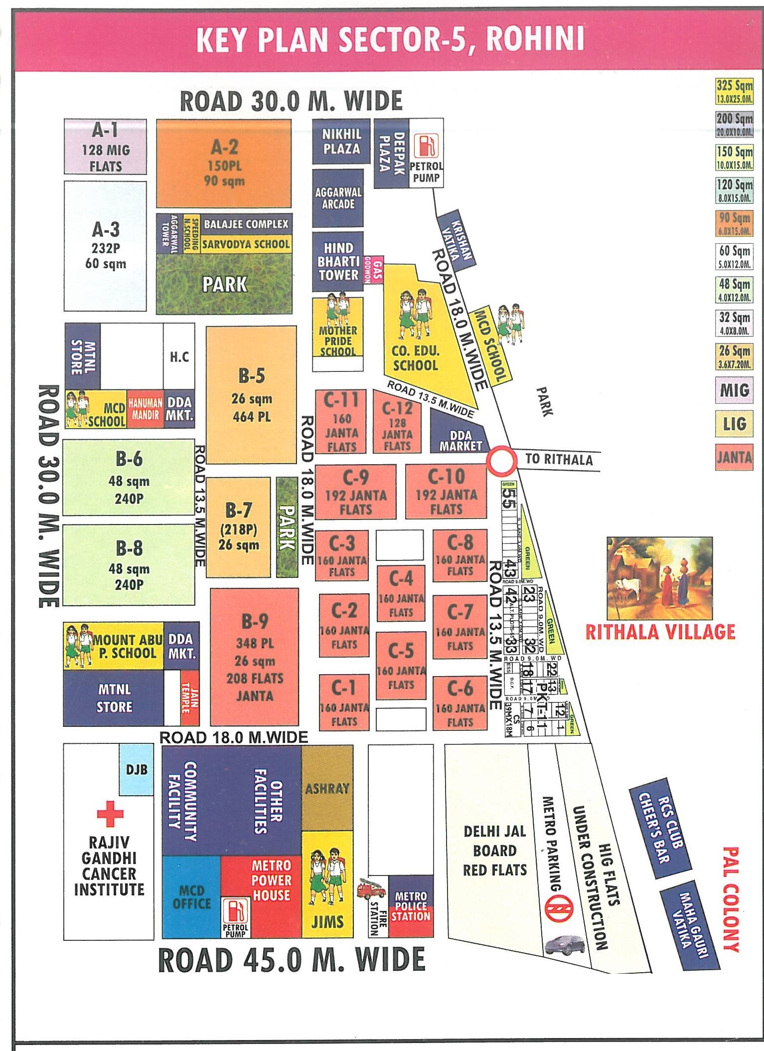 Sector 5 Rohini layout map - plot pocket plan