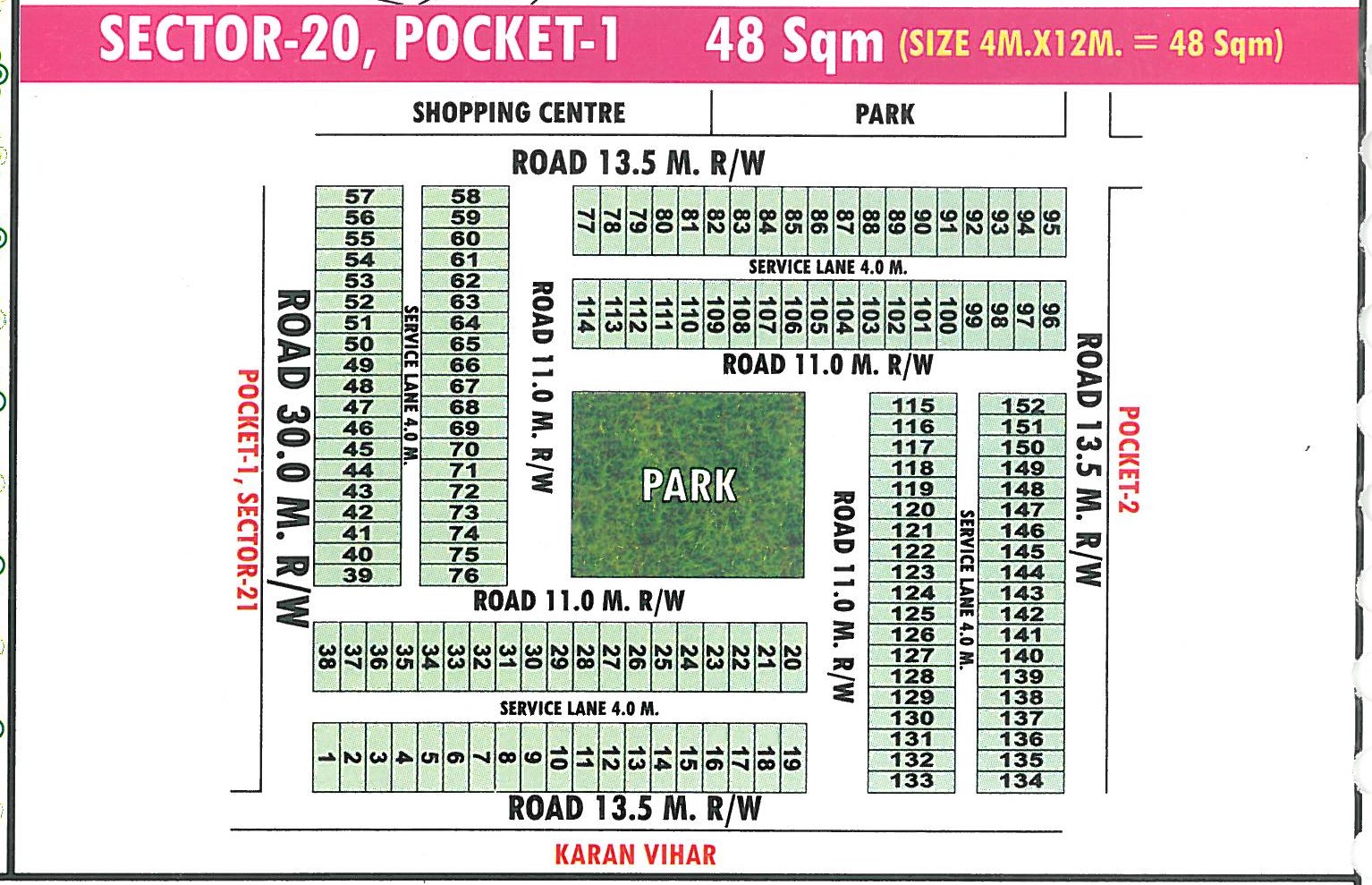 Pocket 1 pocket layout map