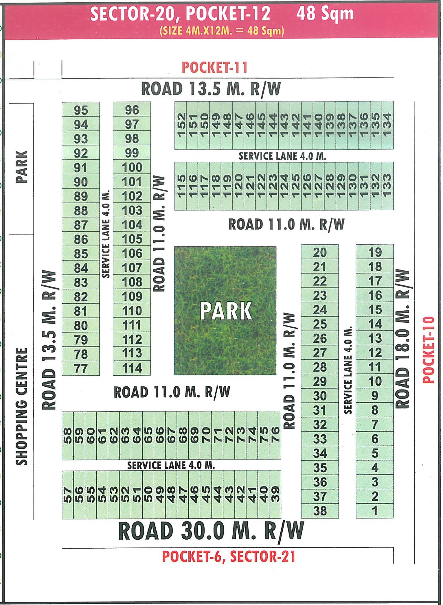 Pocket 12 pocket layout map