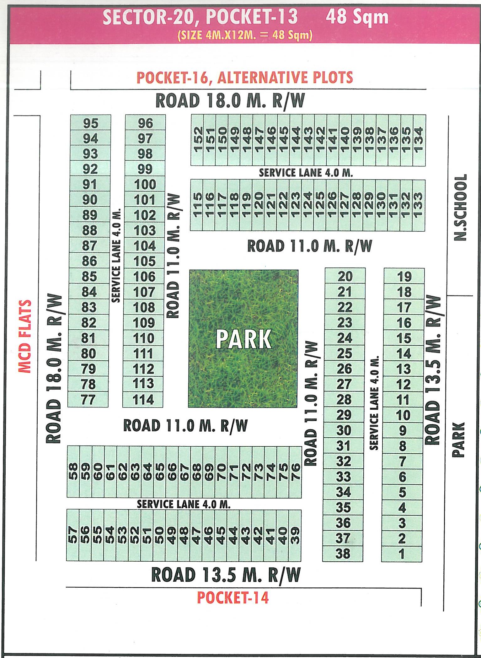 Pocket 13 pocket layout map