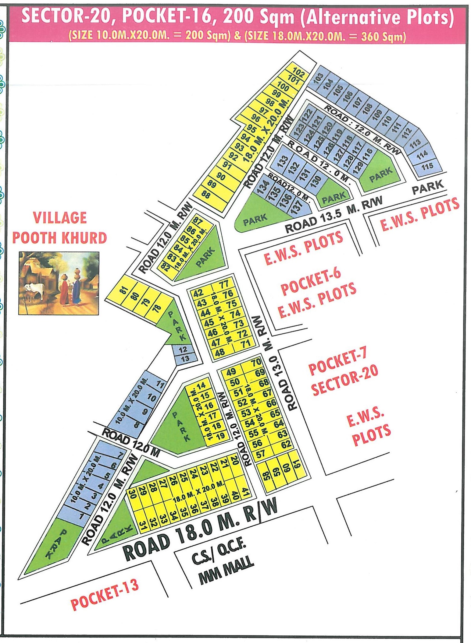 Pocket 16 pocket layout map