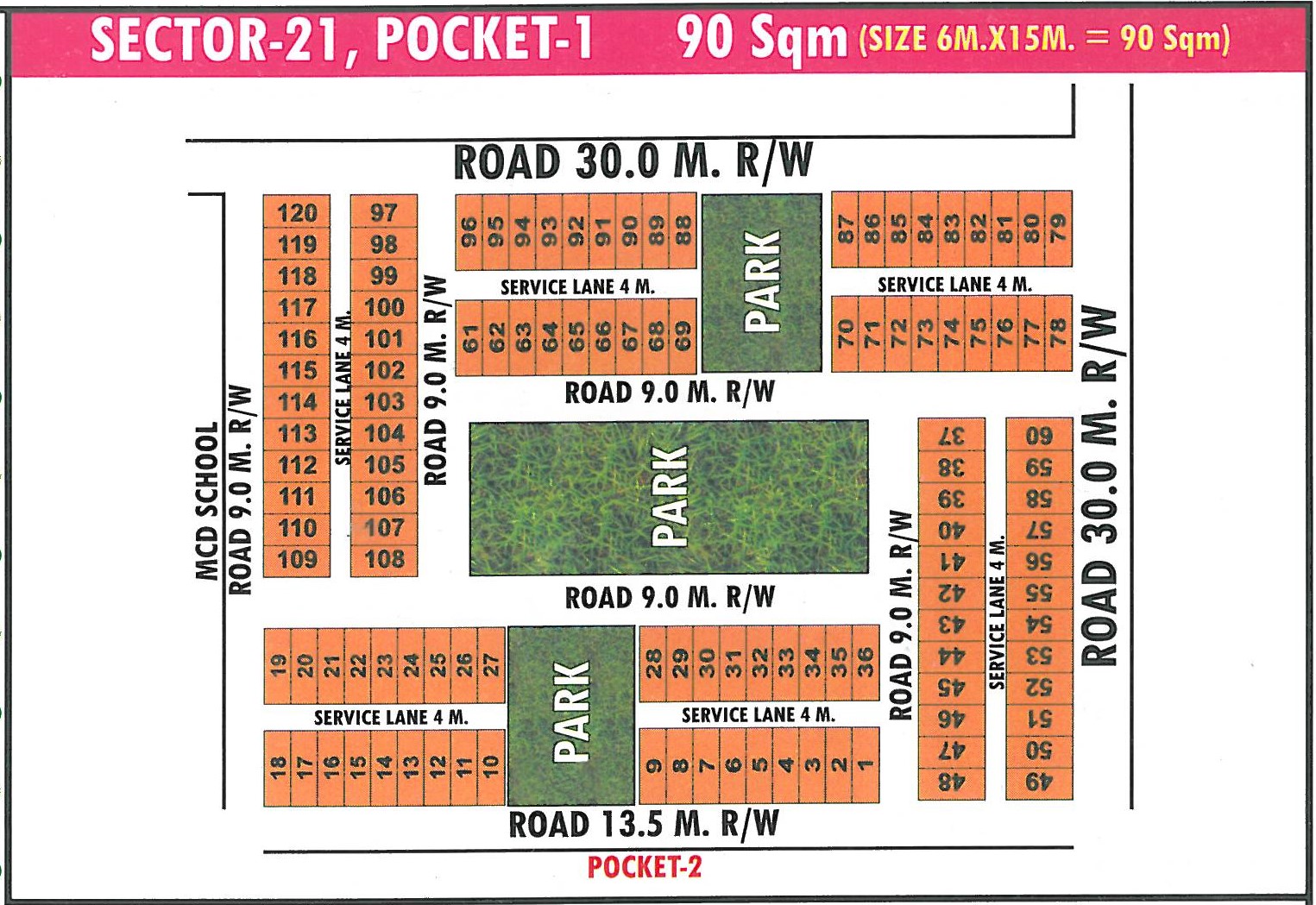 Pocket 1 pocket layout map