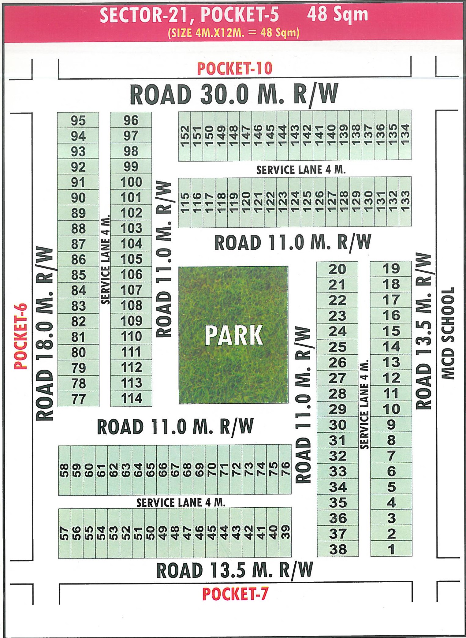 Pocket 5 pocket layout map