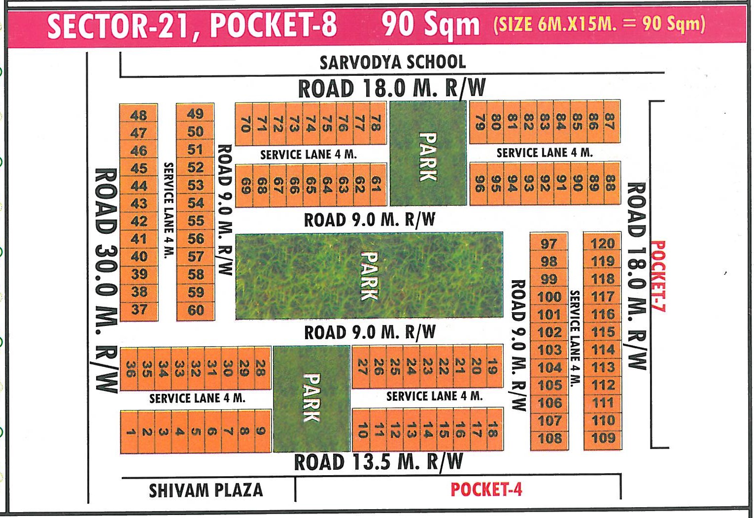 Pocket 8 pocket layout map