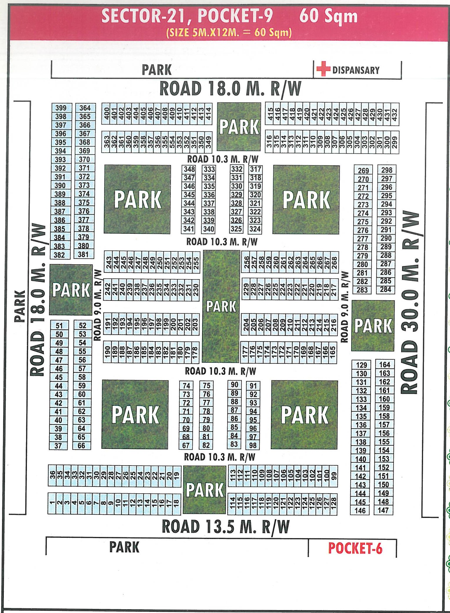Pocket 9 pocket layout map