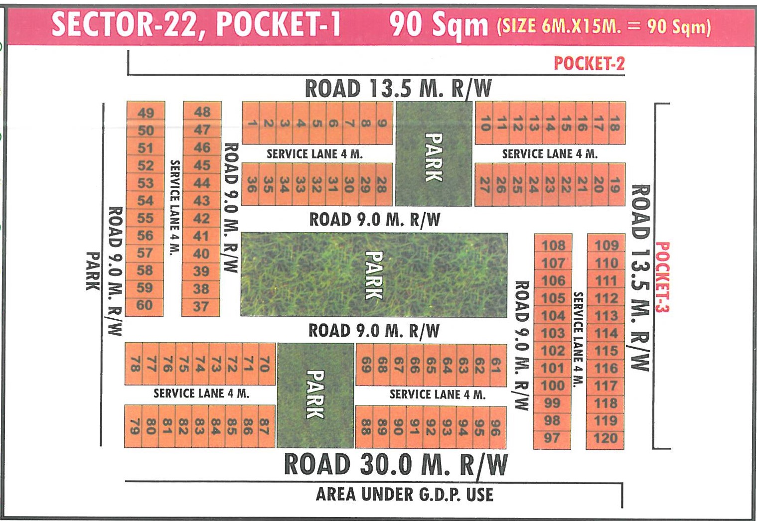 Pocket 1 pocket layout map
