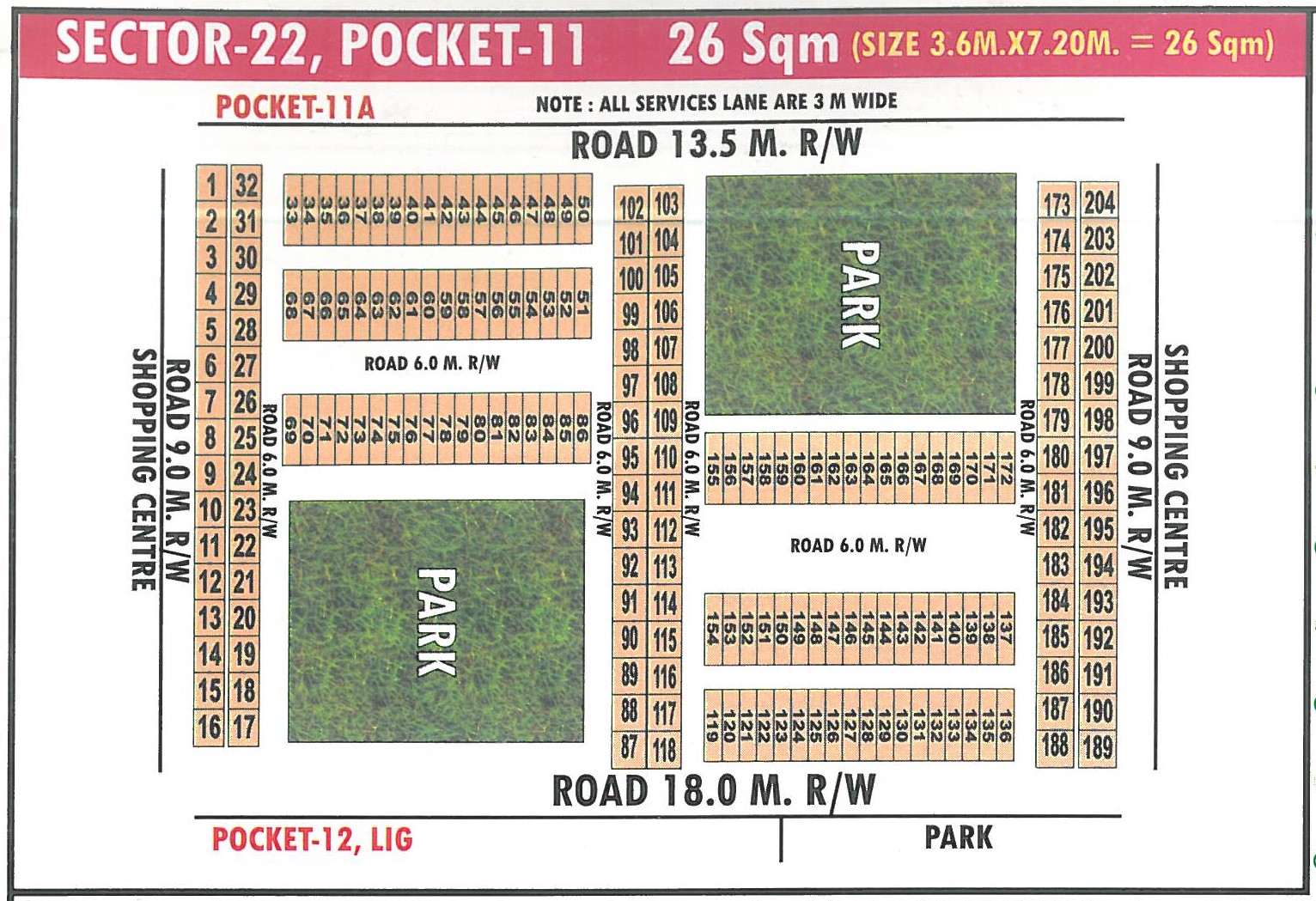Pocket 11 pocket layout map