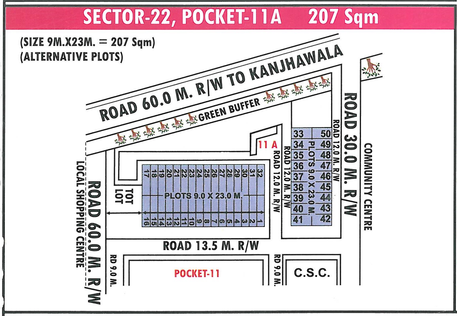 Pocket 11A pocket layout map