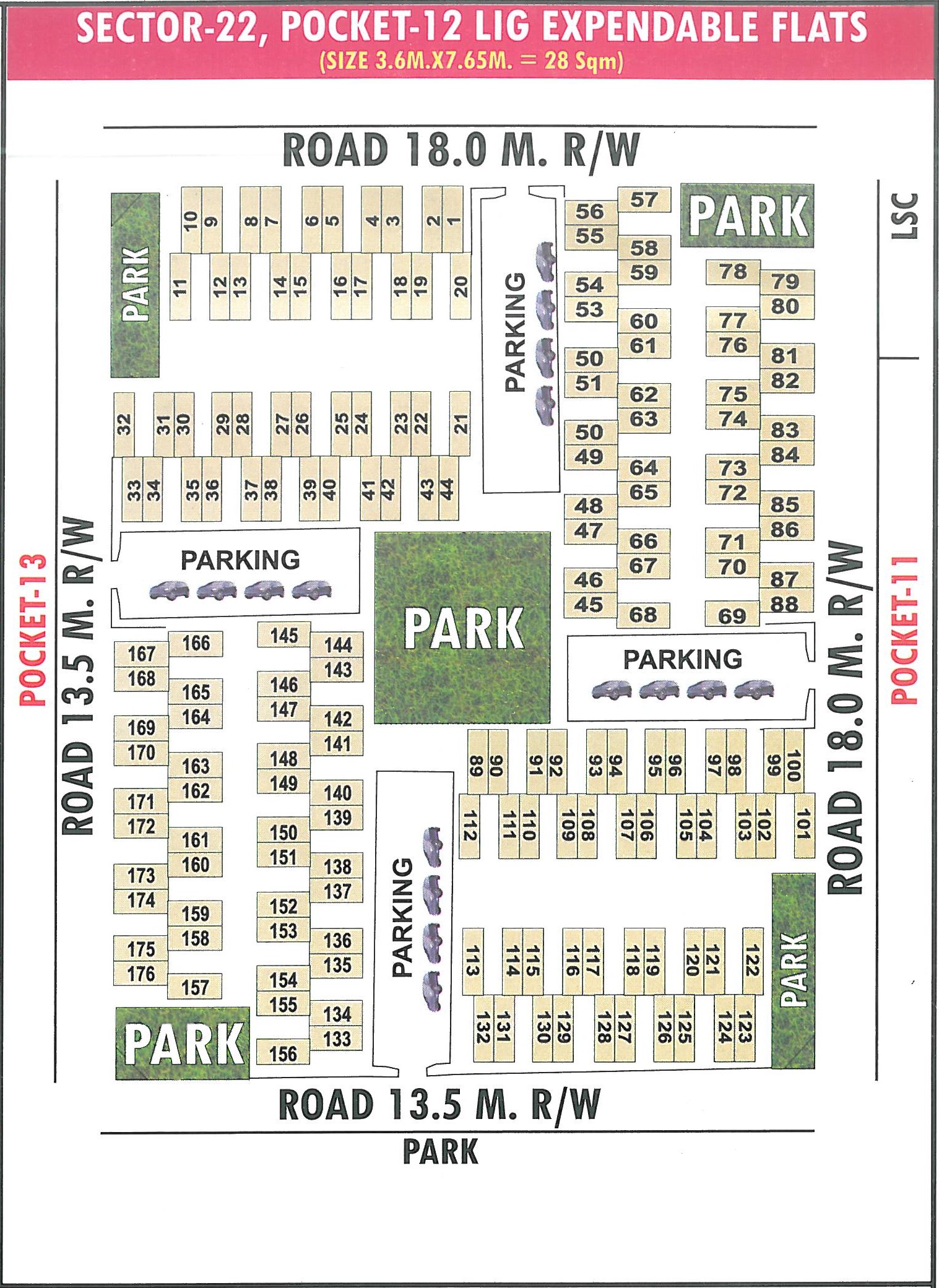 Pocket 12 pocket layout map