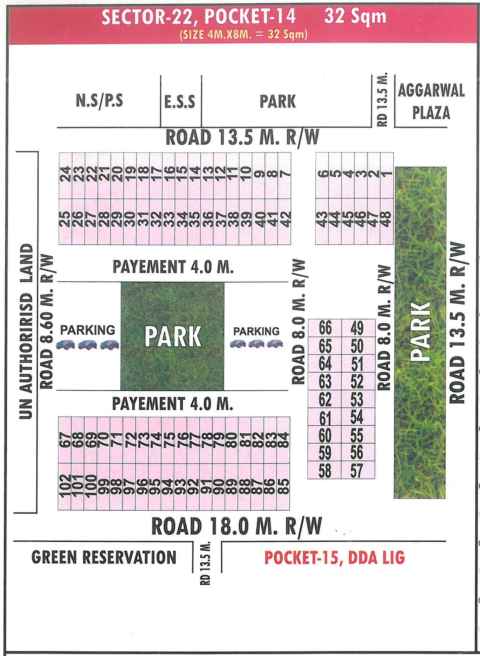 Pocket 14 pocket layout map