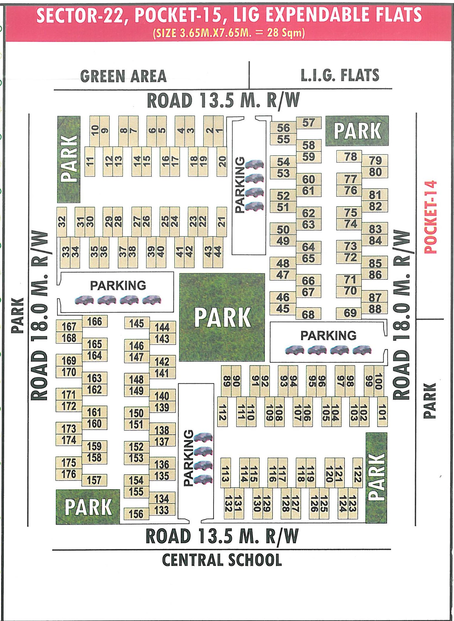 Pocket 15 pocket layout map