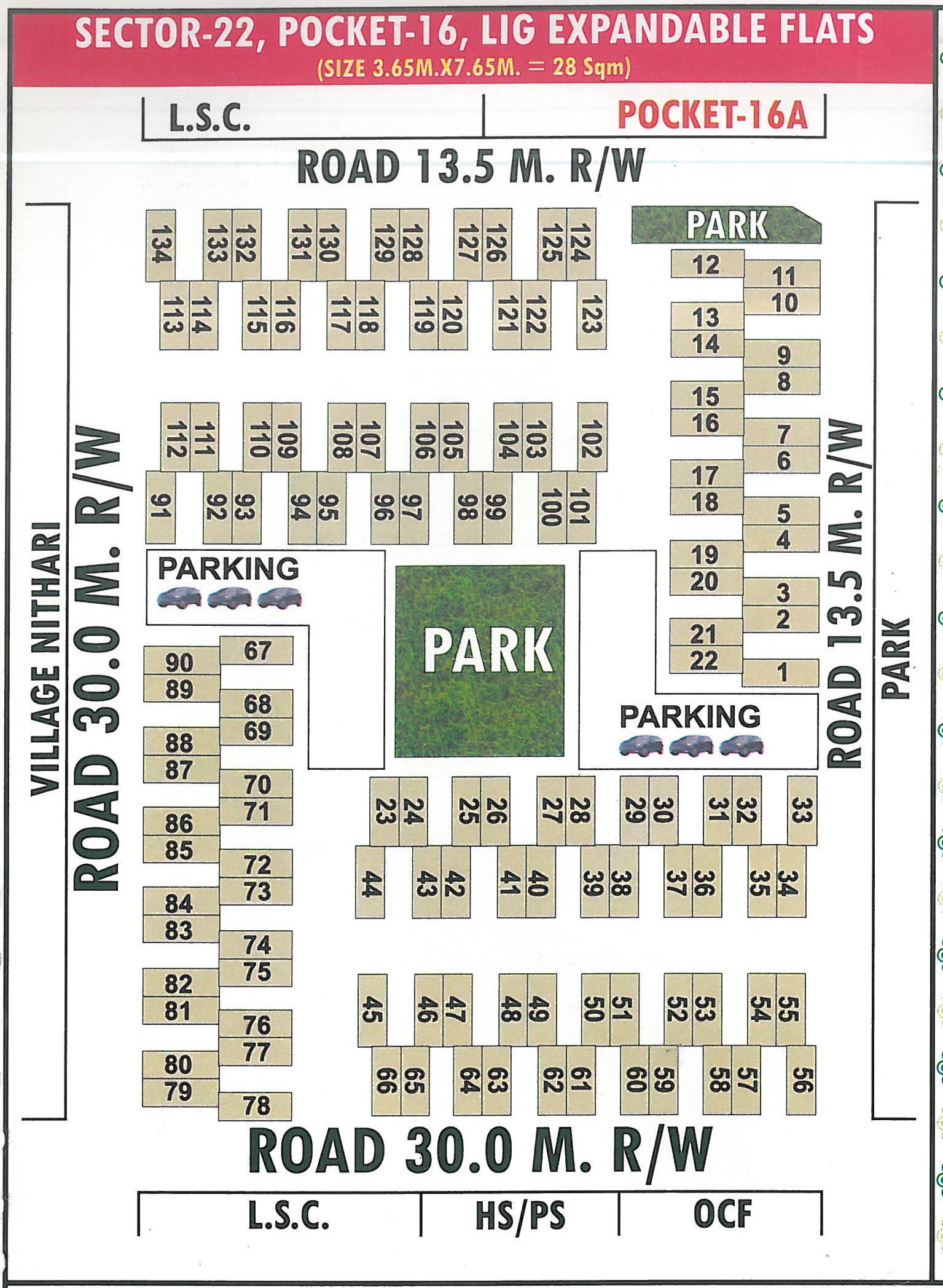 Pocket 16 pocket layout map