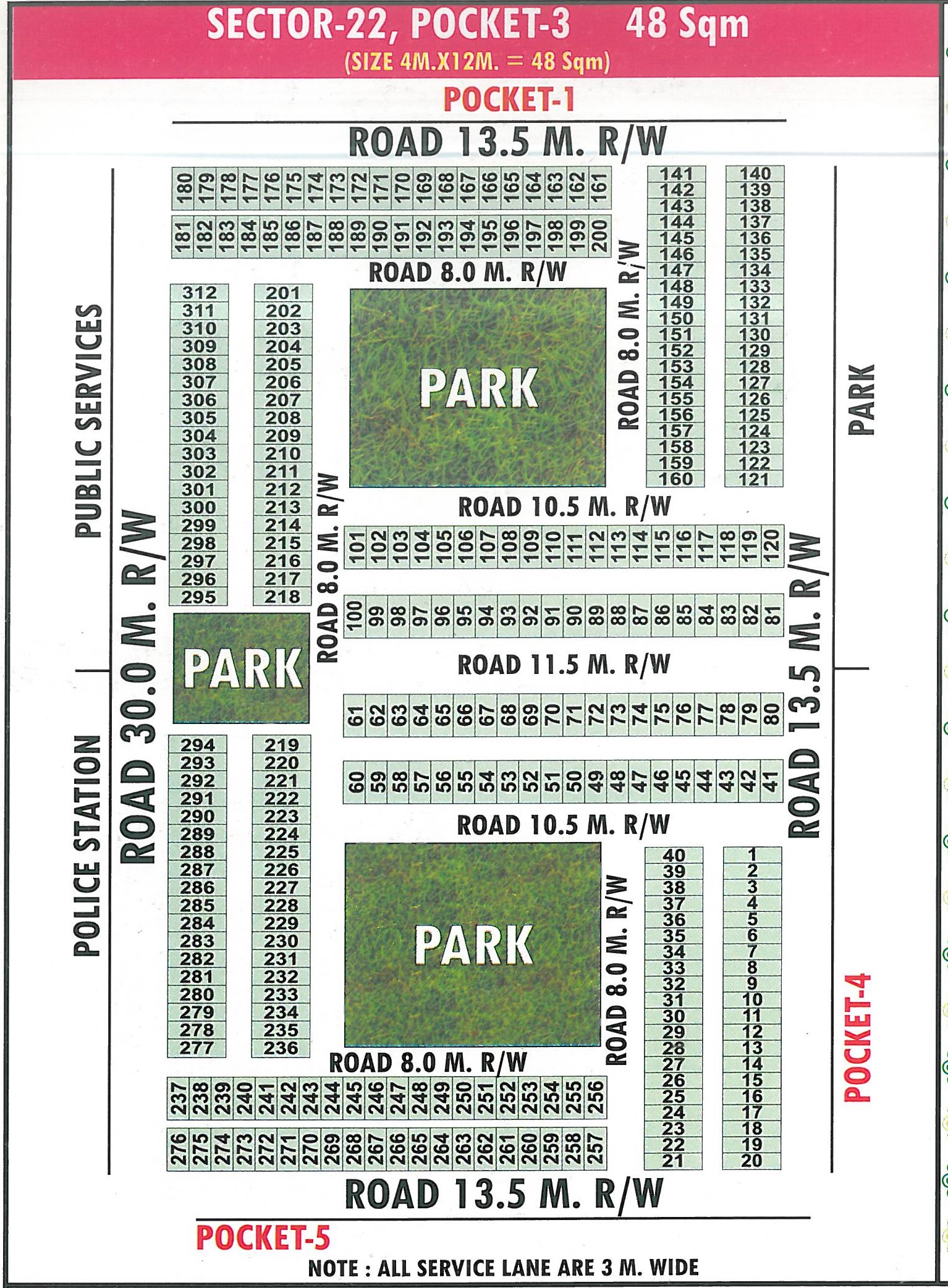 Pocket 3 pocket layout map