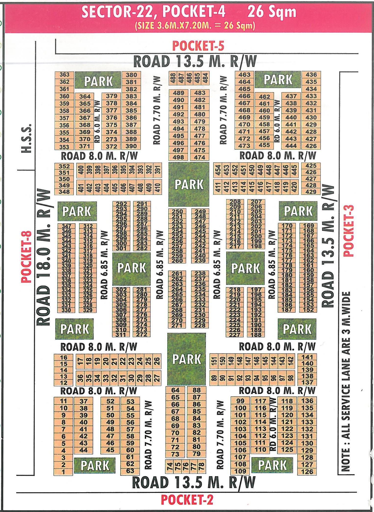 Pocket 4 pocket layout map