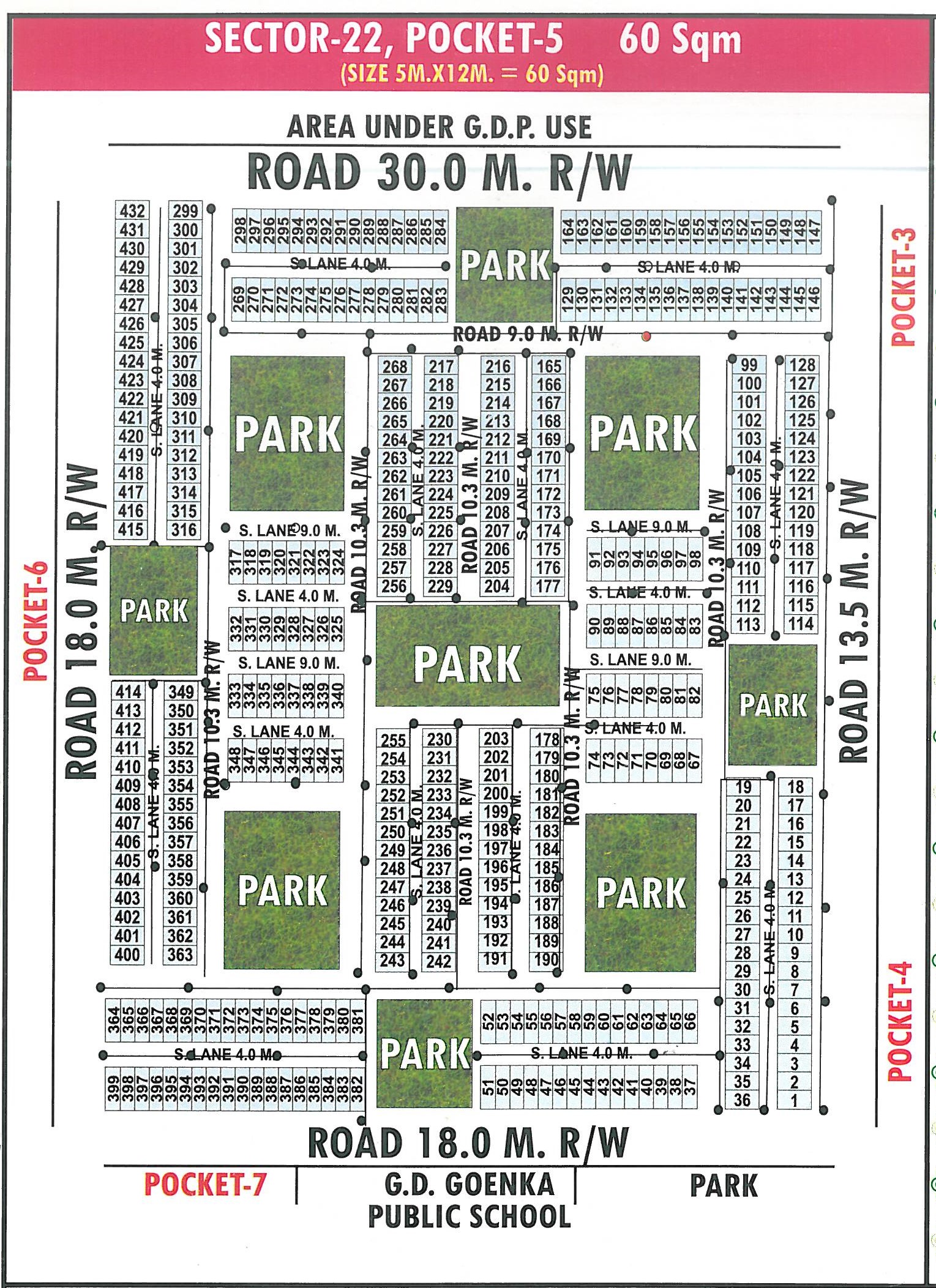 Pocket 5 pocket layout map
