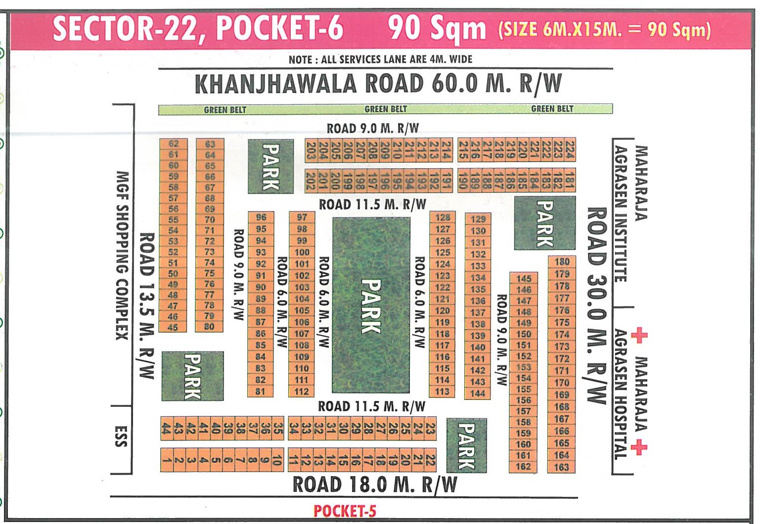 Pocket 6 pocket layout map