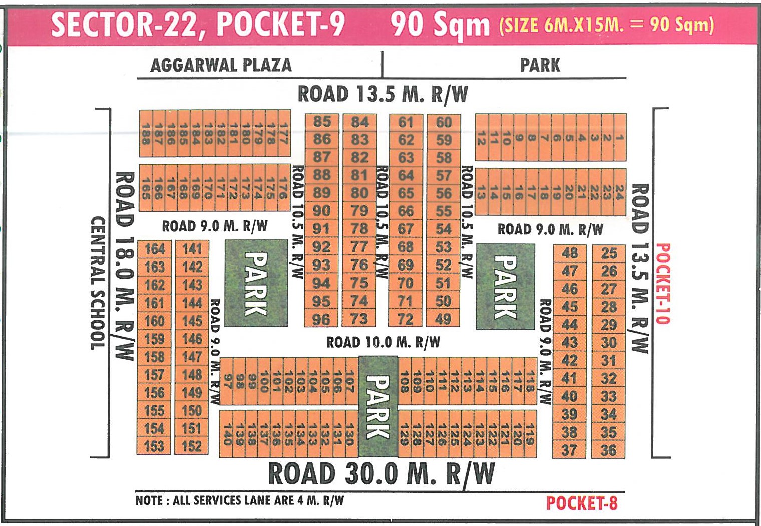 Pocket 9 pocket layout map