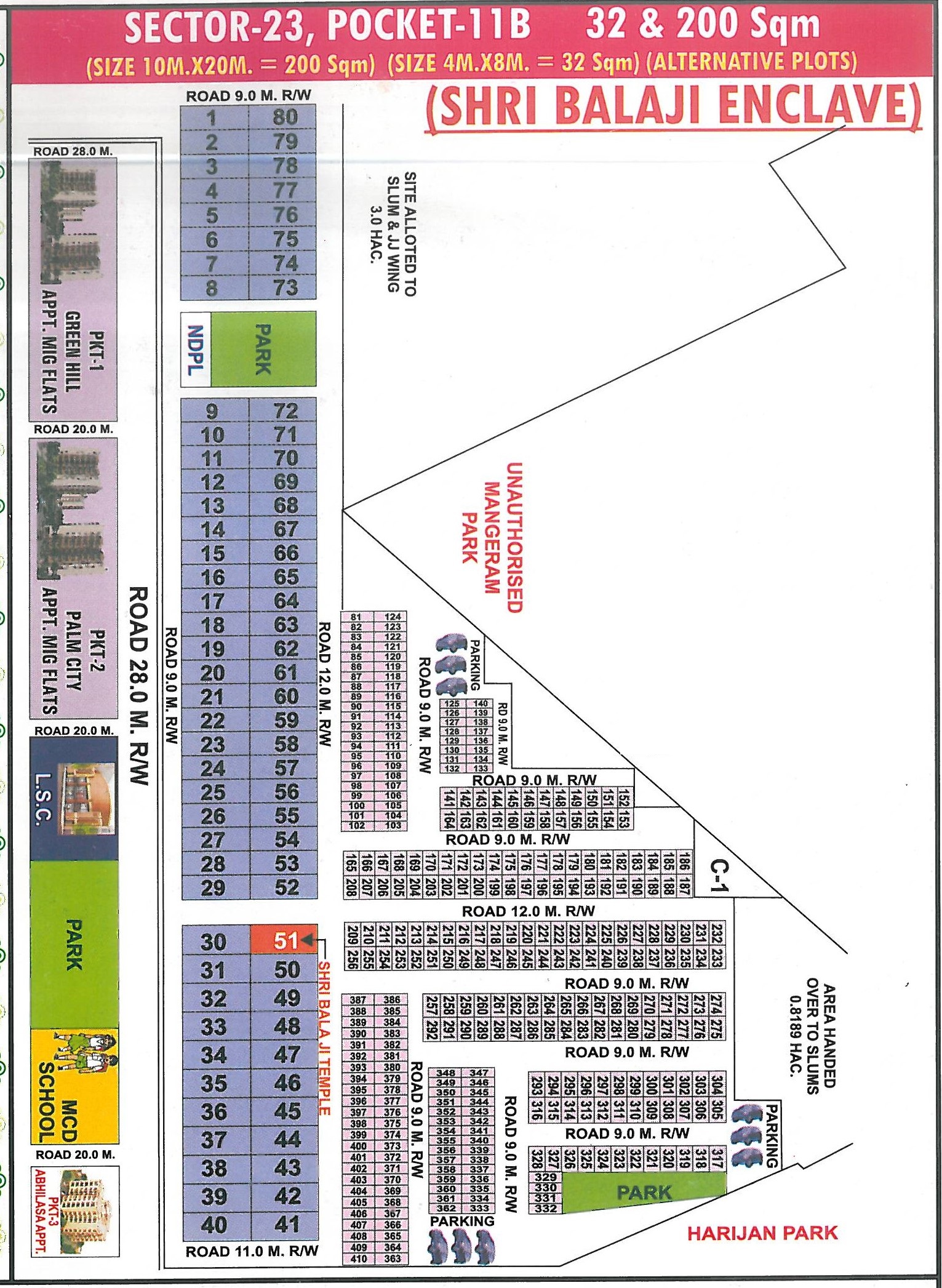 Pocket 11B pocket layout map