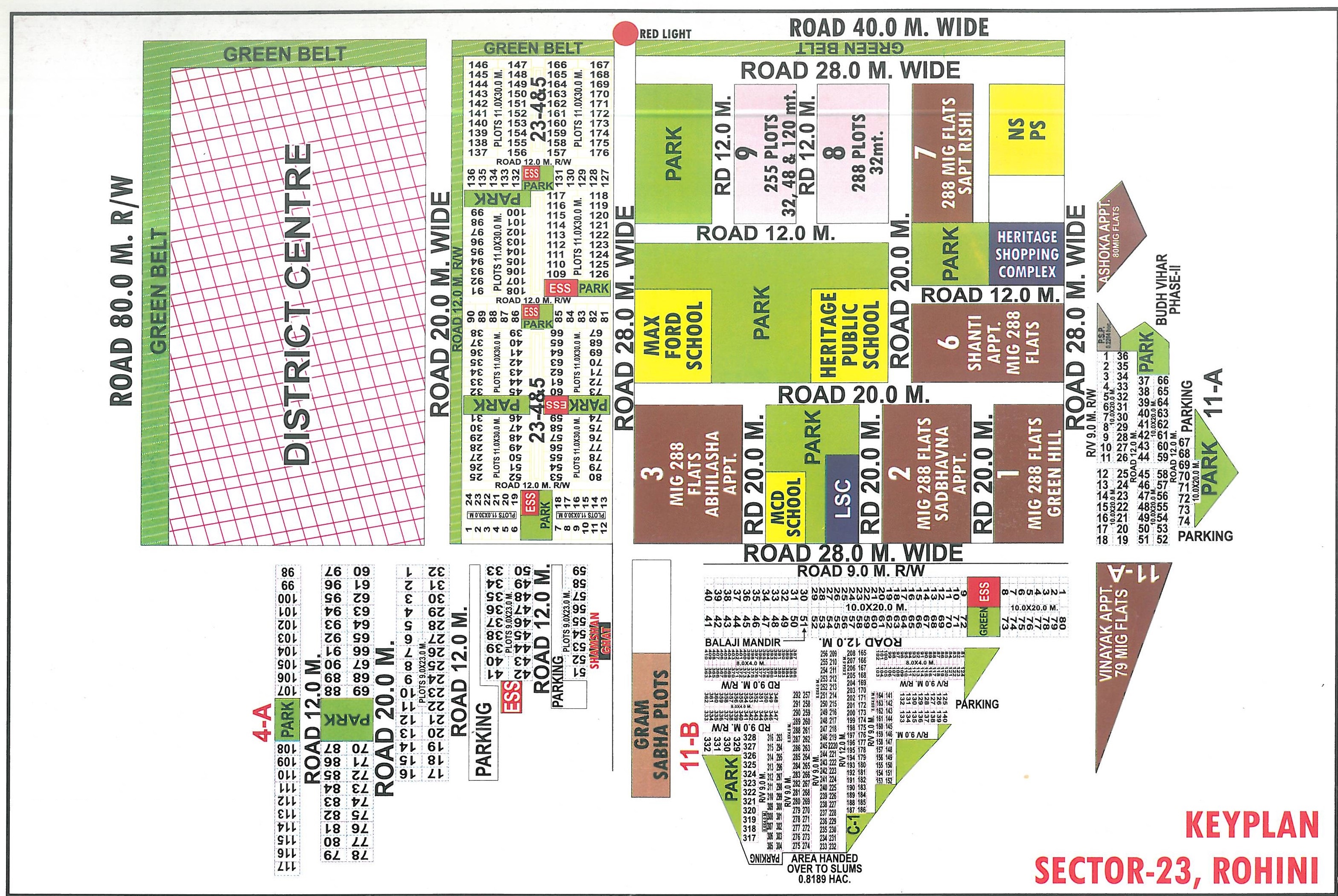 Sector 23 Rohini layout map - plot pocket plan