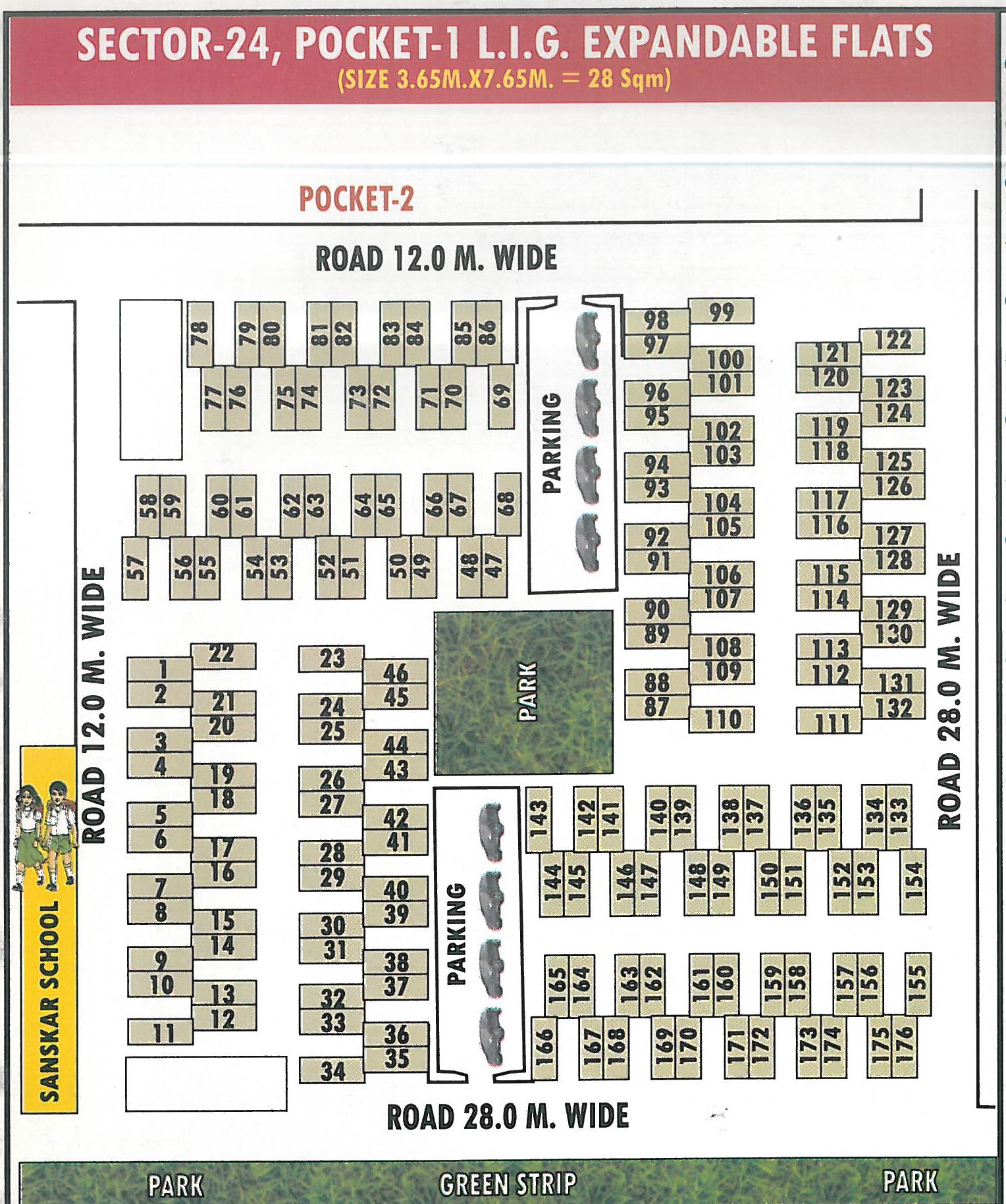Pocket 1 pocket layout map