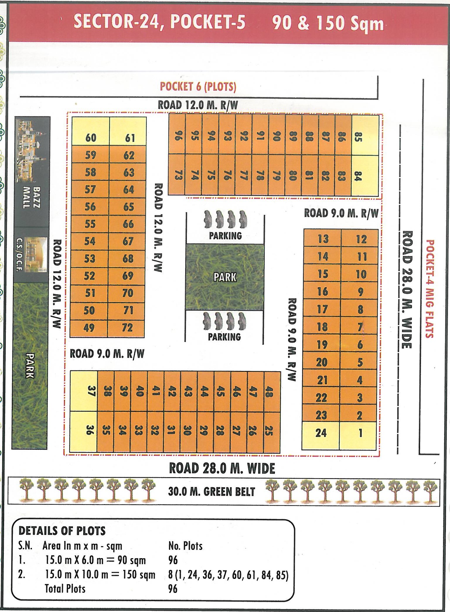 Pocket 5 pocket layout map