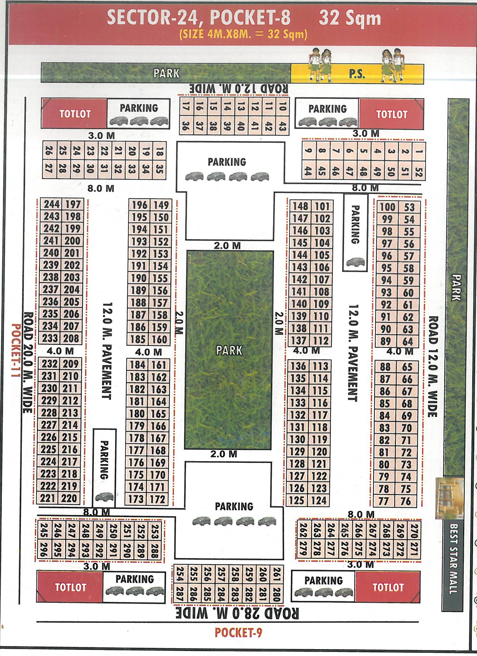 Pocket 8 pocket layout map