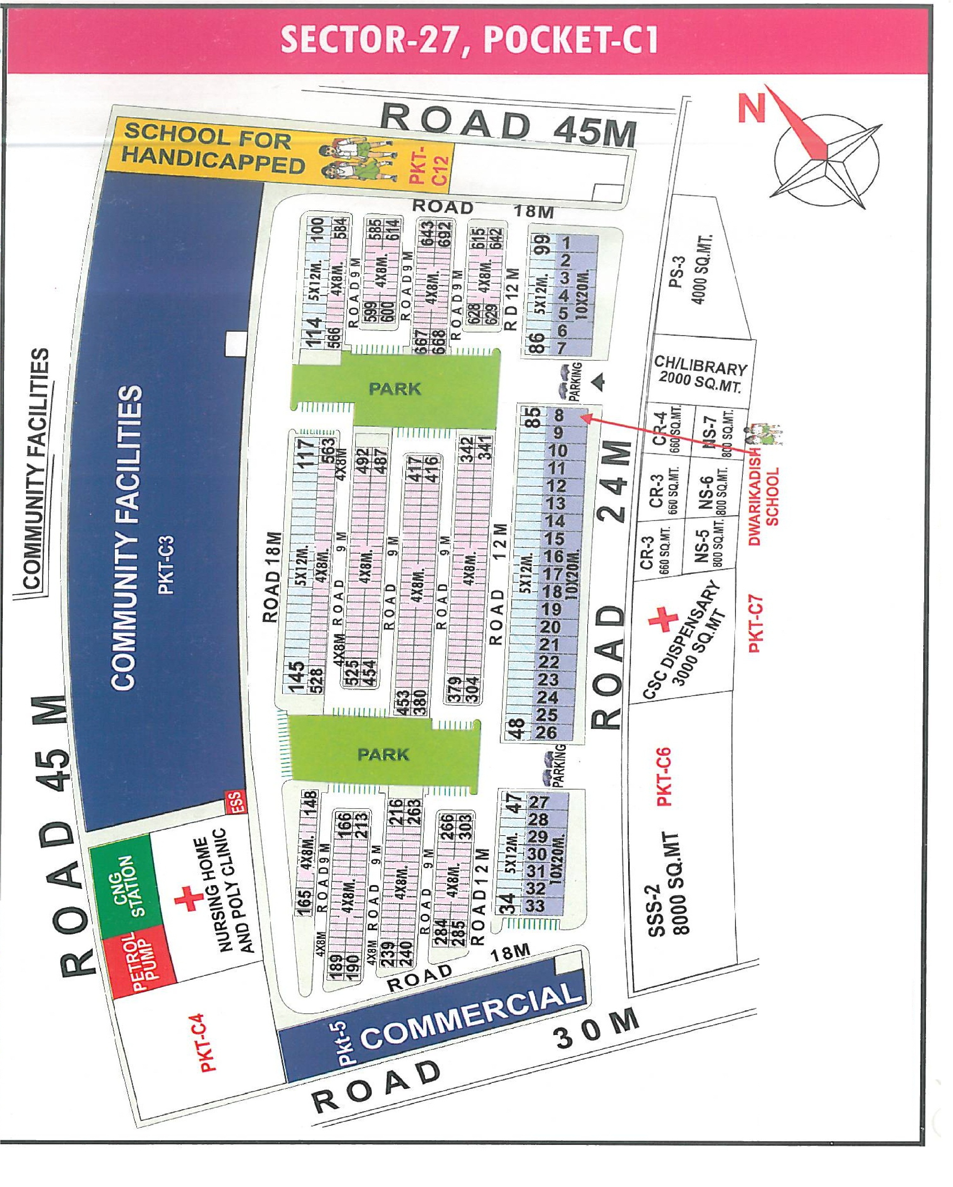 Pocket C1 pocket layout map