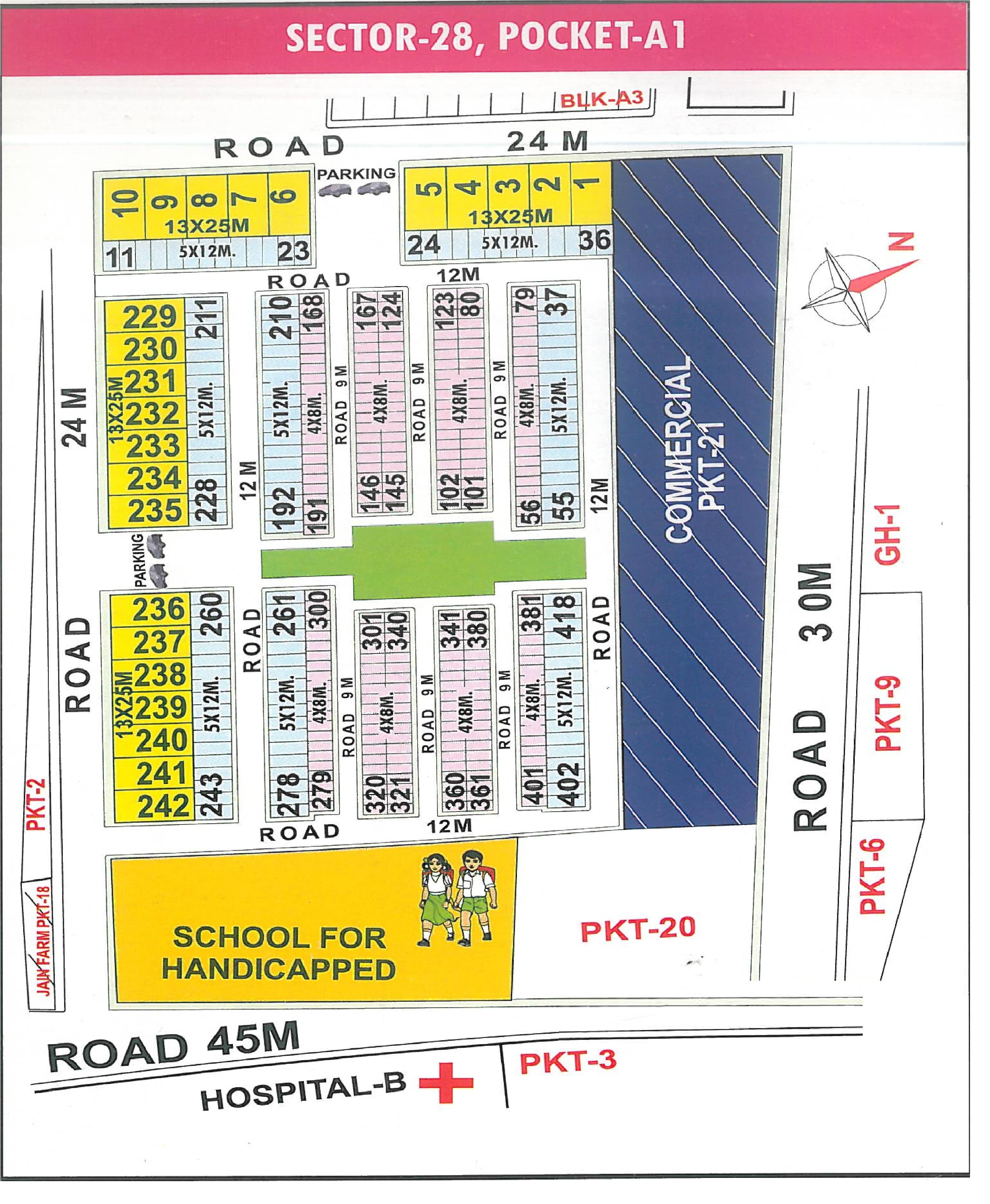 Pocket A1 pocket layout map