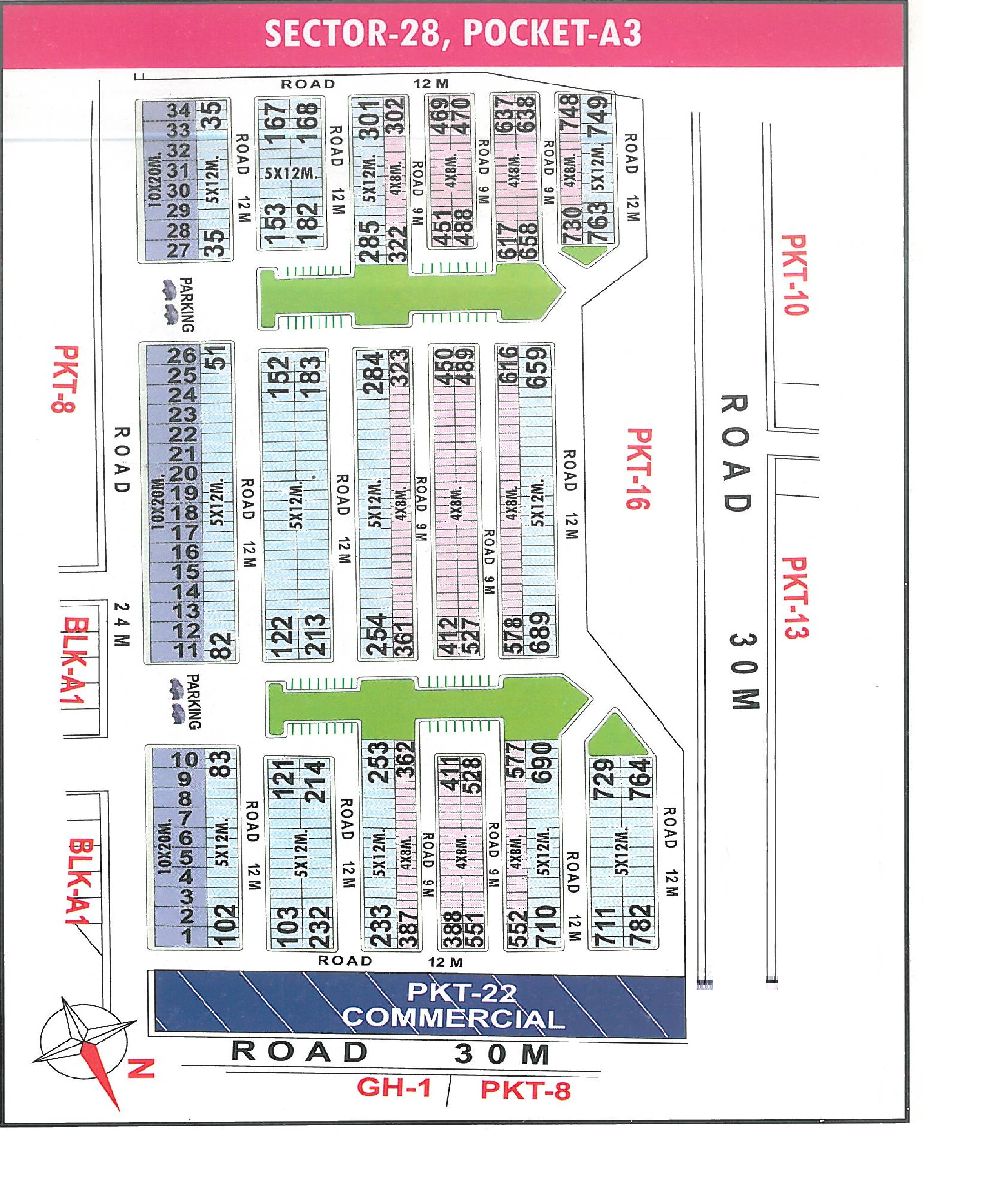Pocket A3 pocket layout map