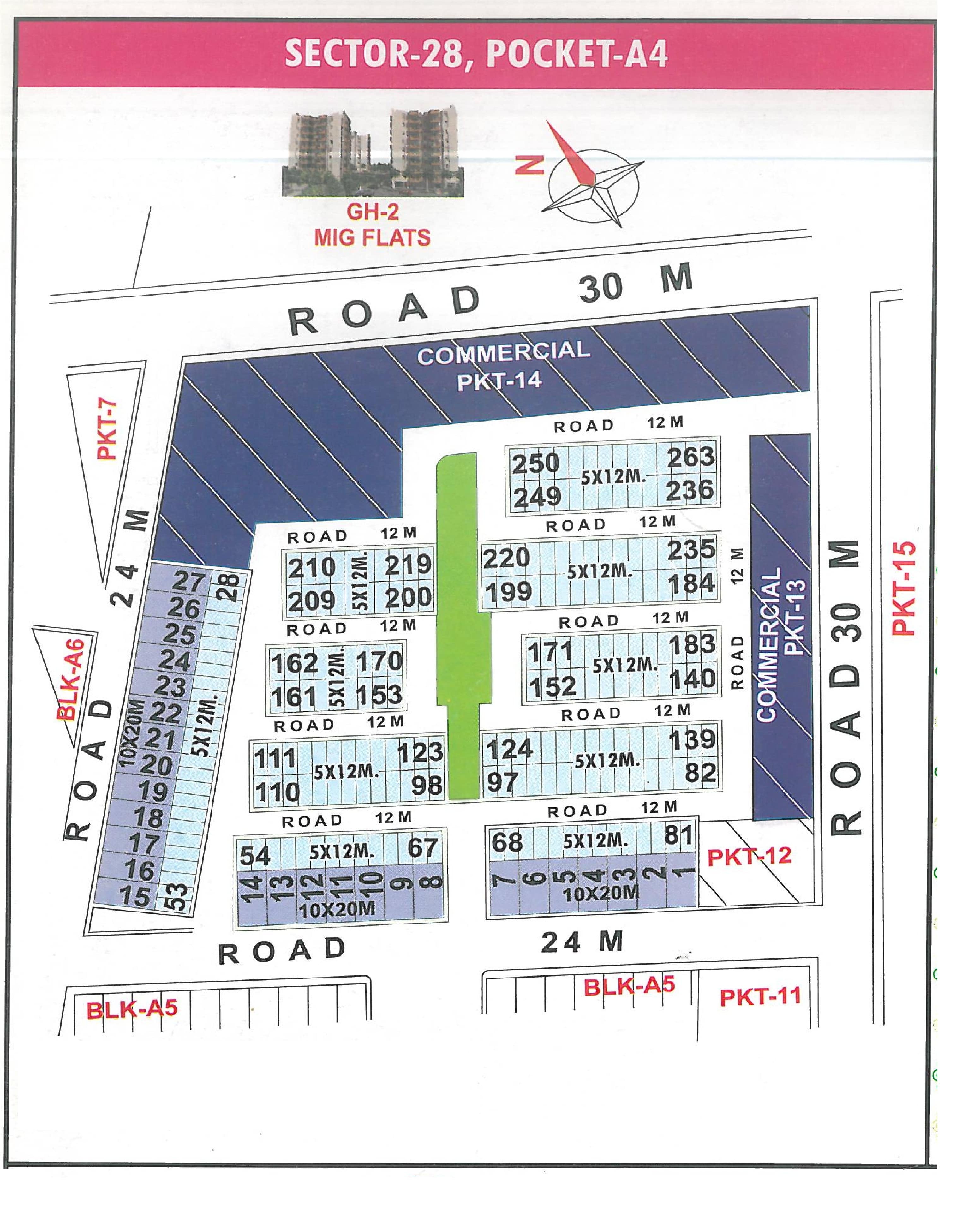 Pocket A4 pocket layout map