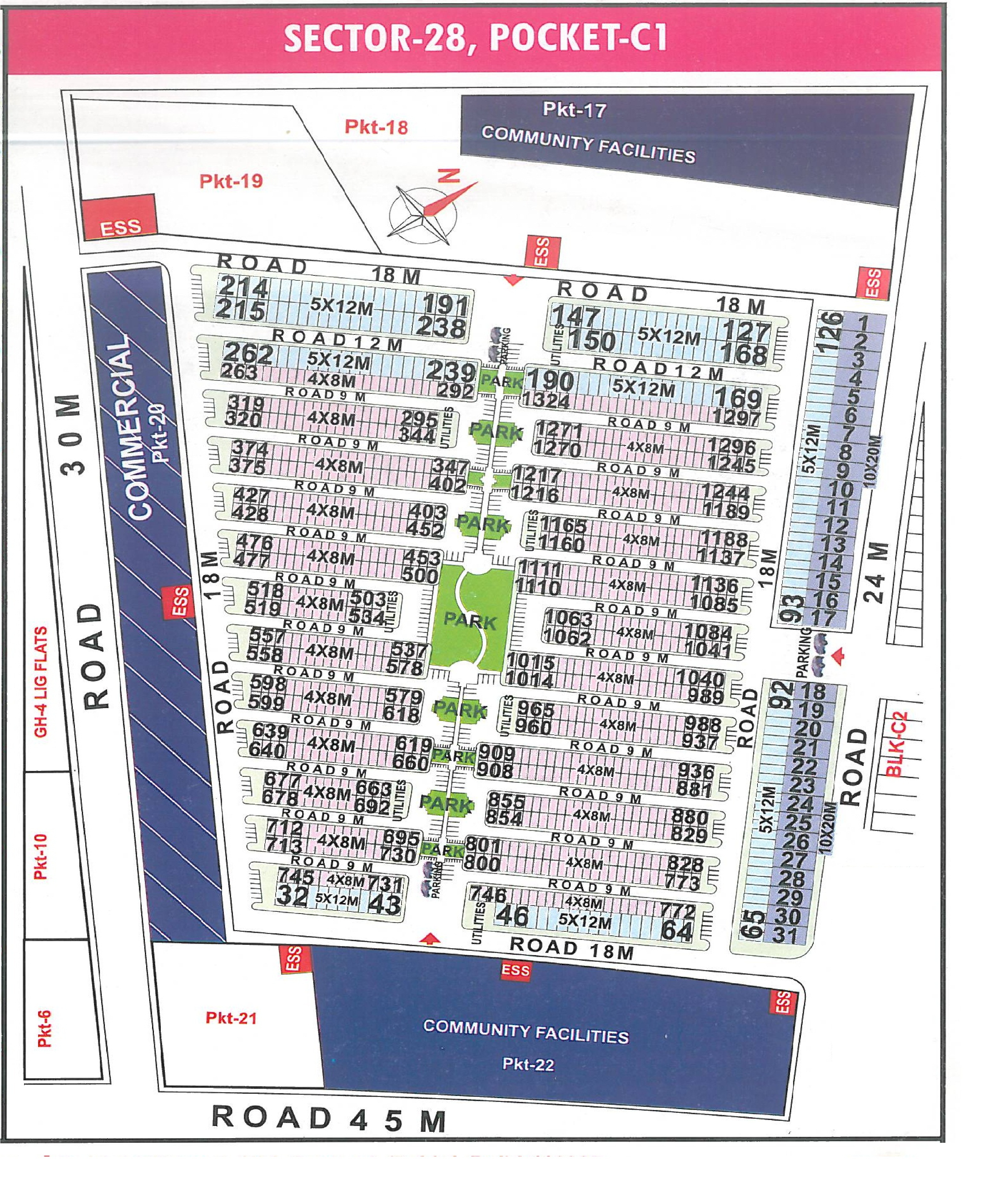 Pocket C1 pocket layout map