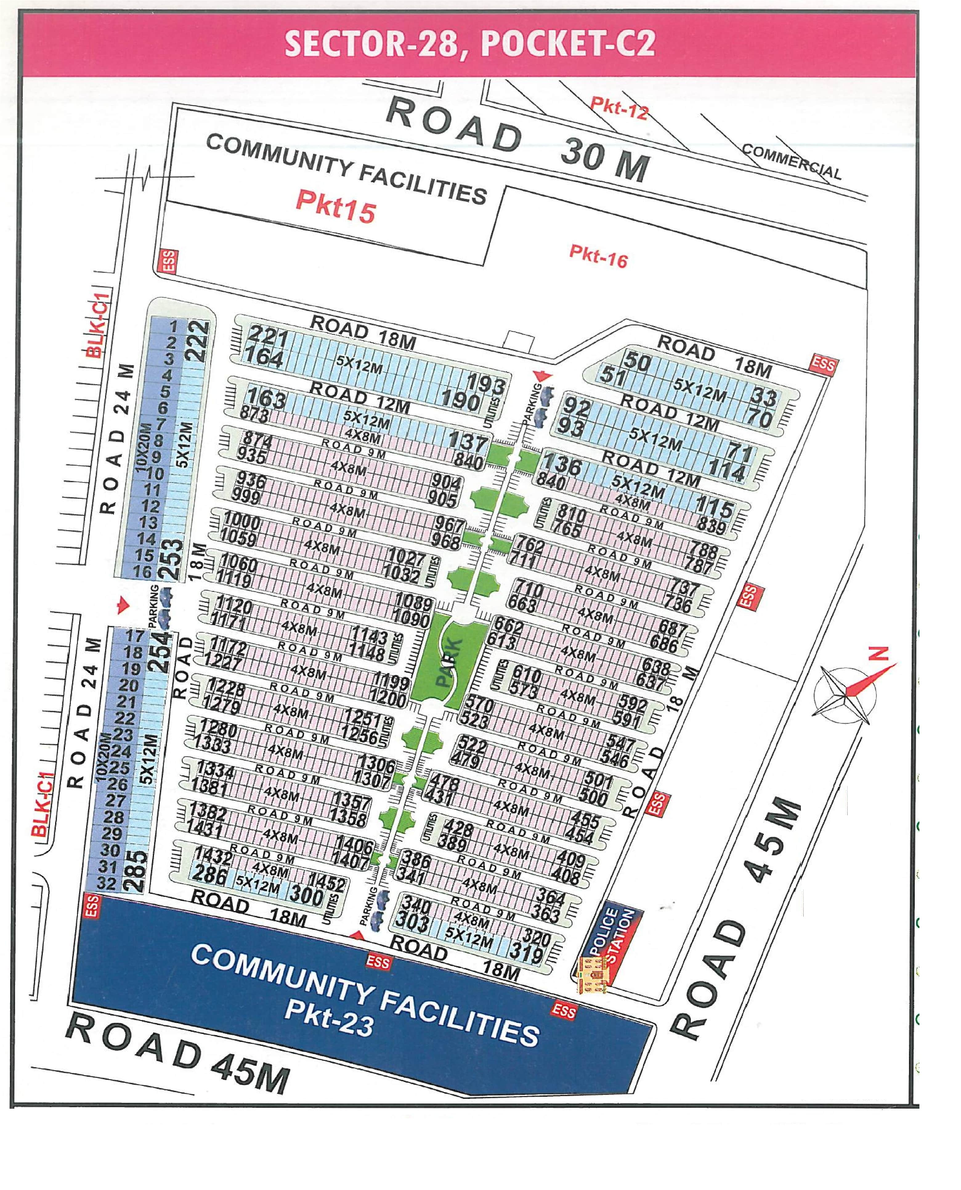 Pocket C2 pocket layout map