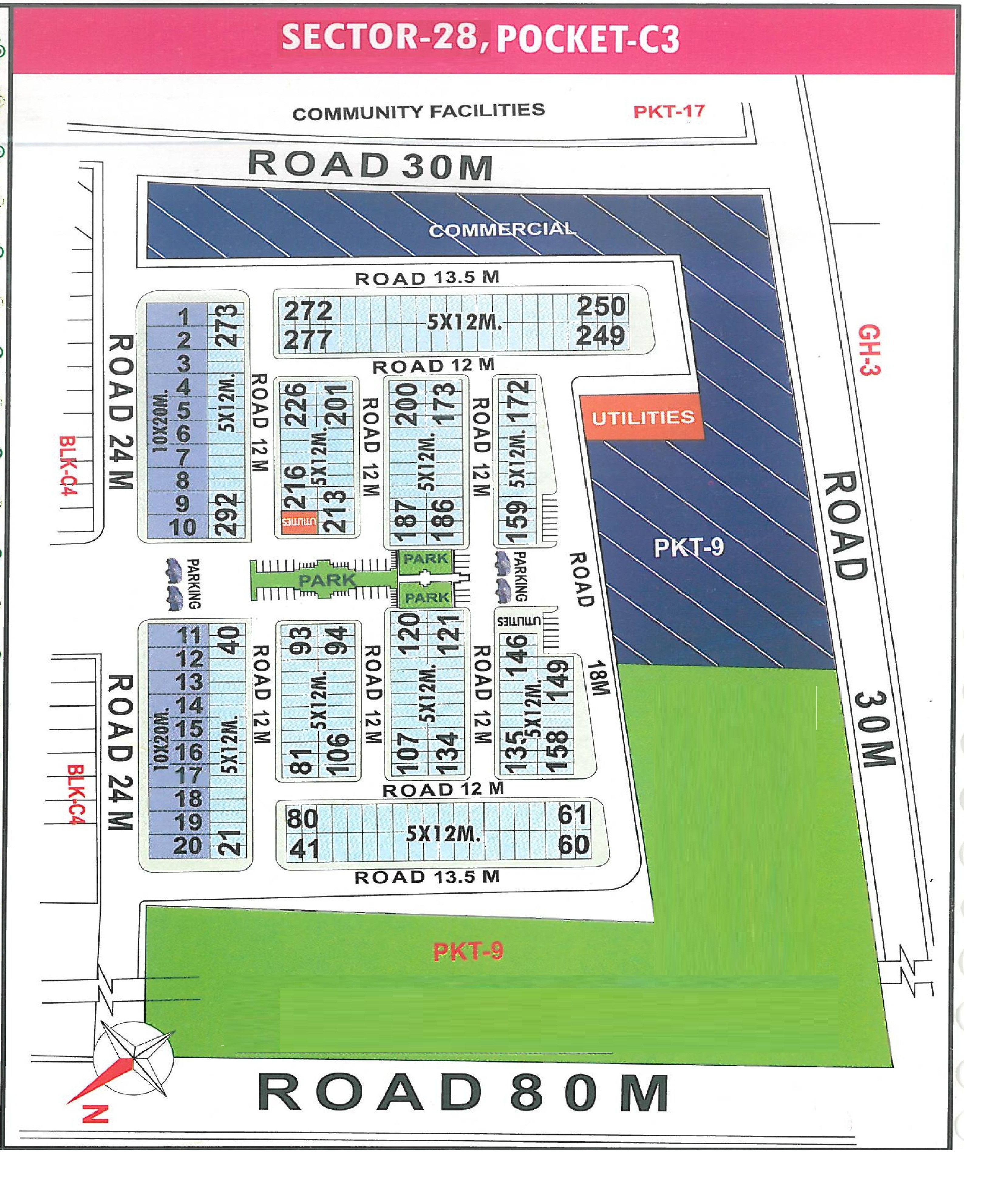 Pocket C3 pocket layout map