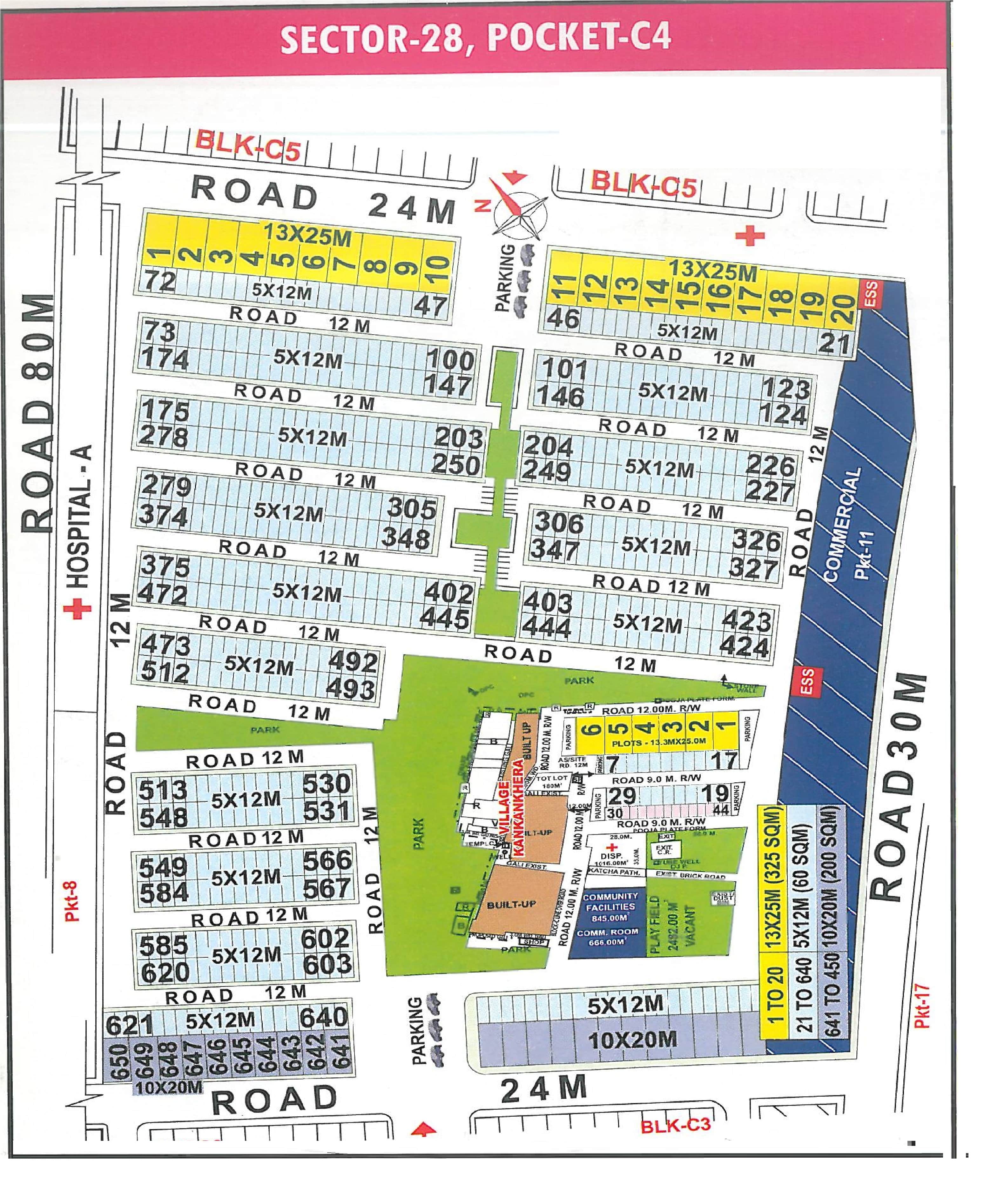 Pocket C4 pocket layout map