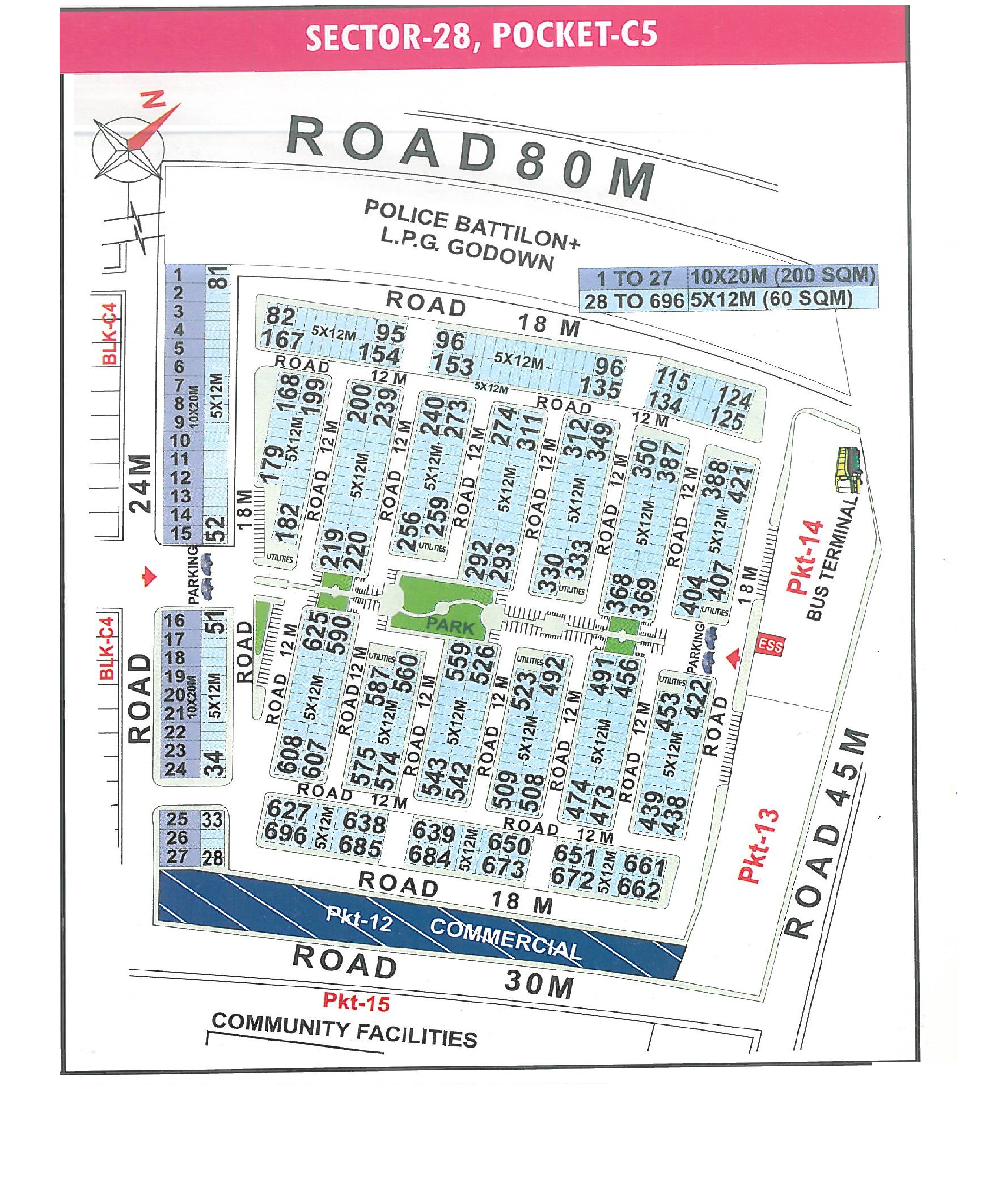 Pocket C5 pocket layout map