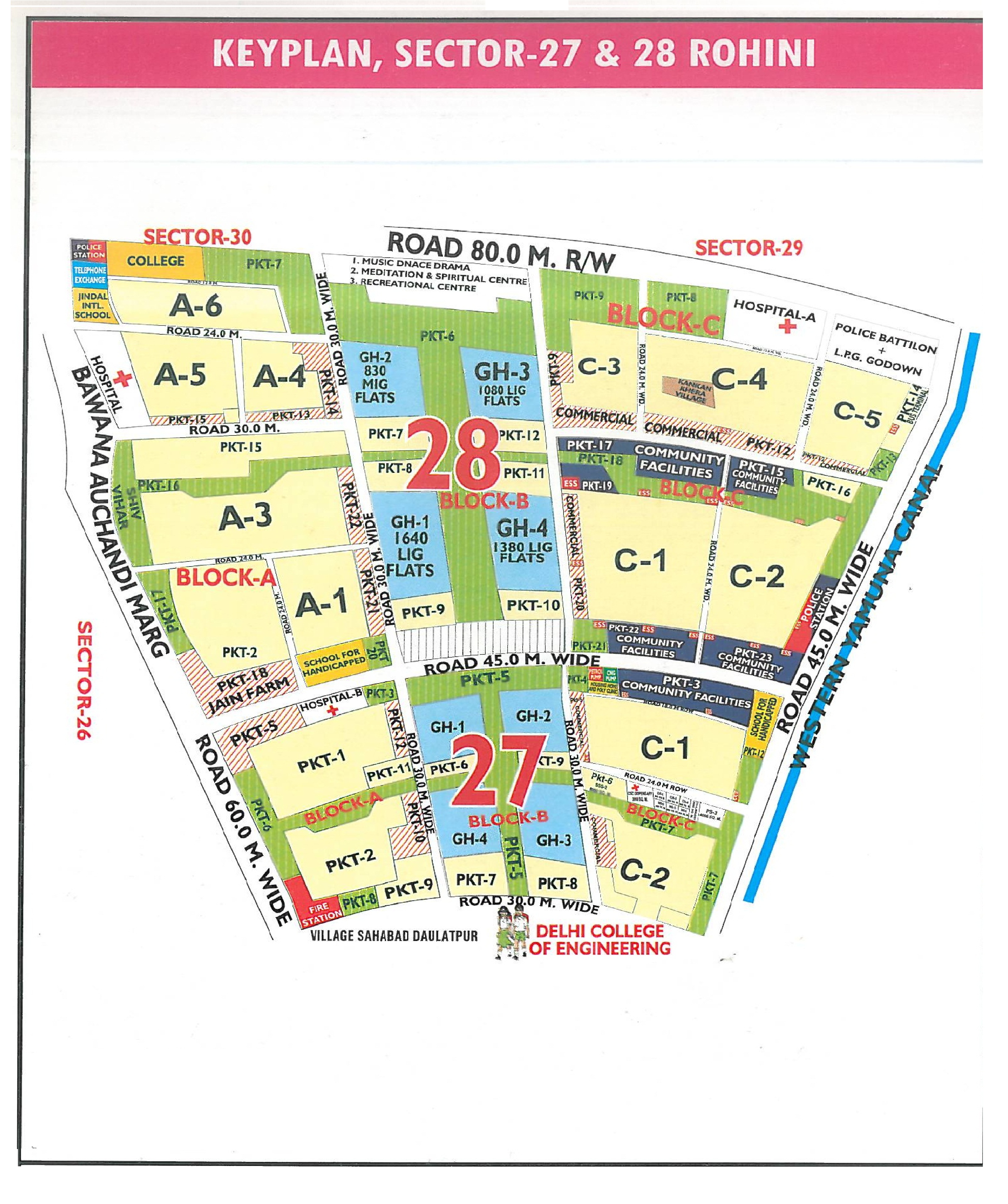 Sector 28 Rohini layout map - plot pocket plan