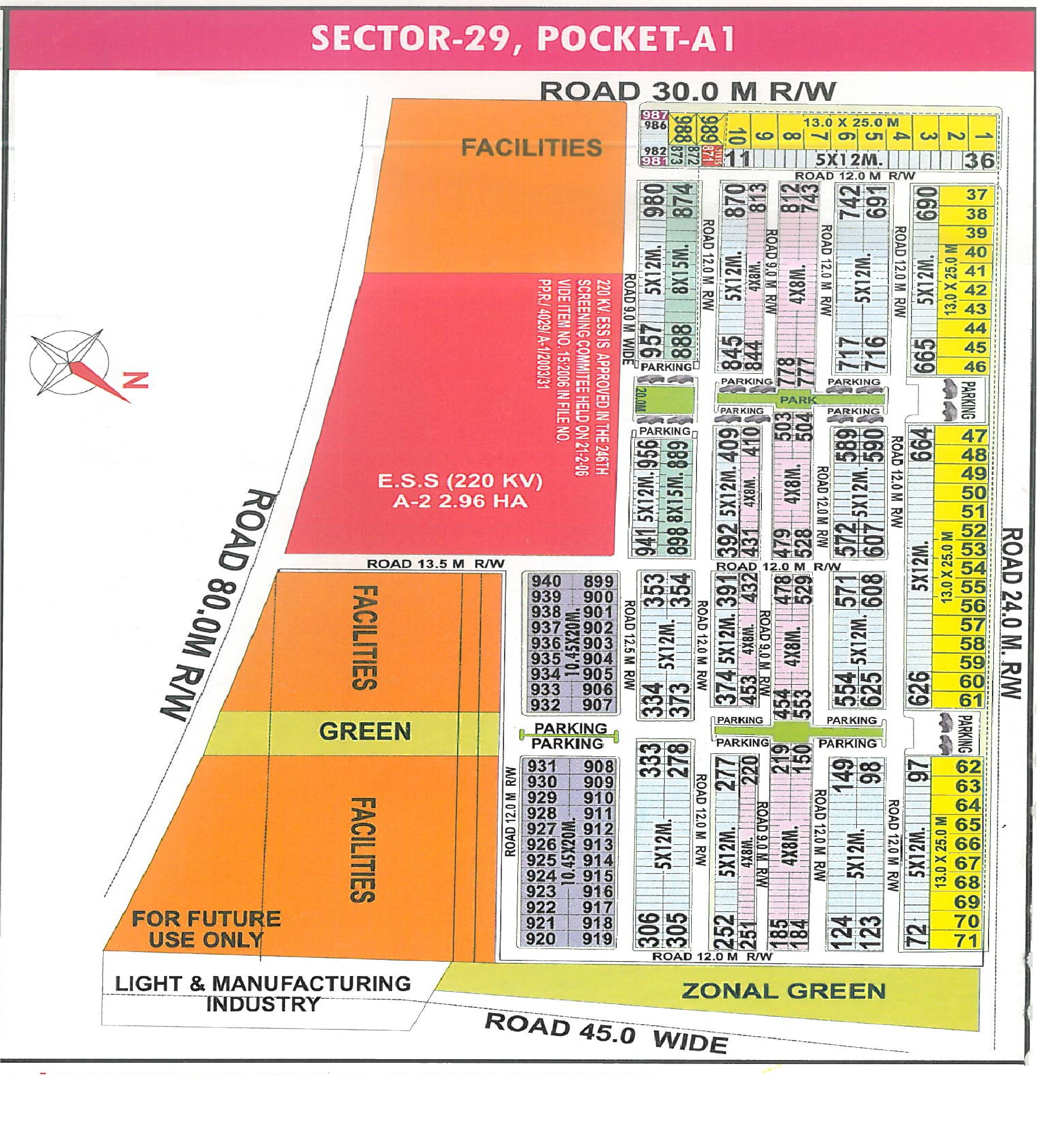 Pocket A1 pocket layout map