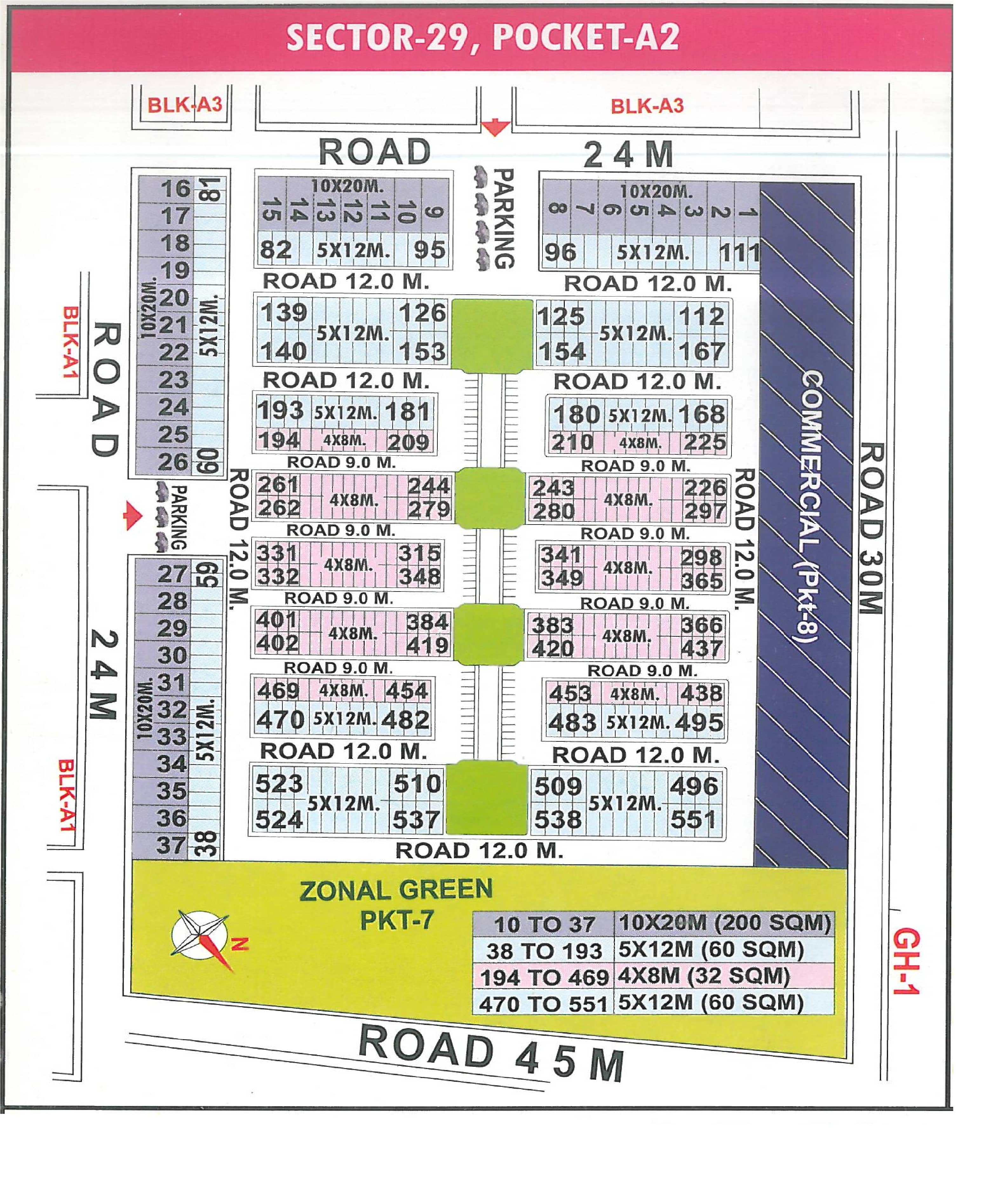 Pocket A2 pocket layout map