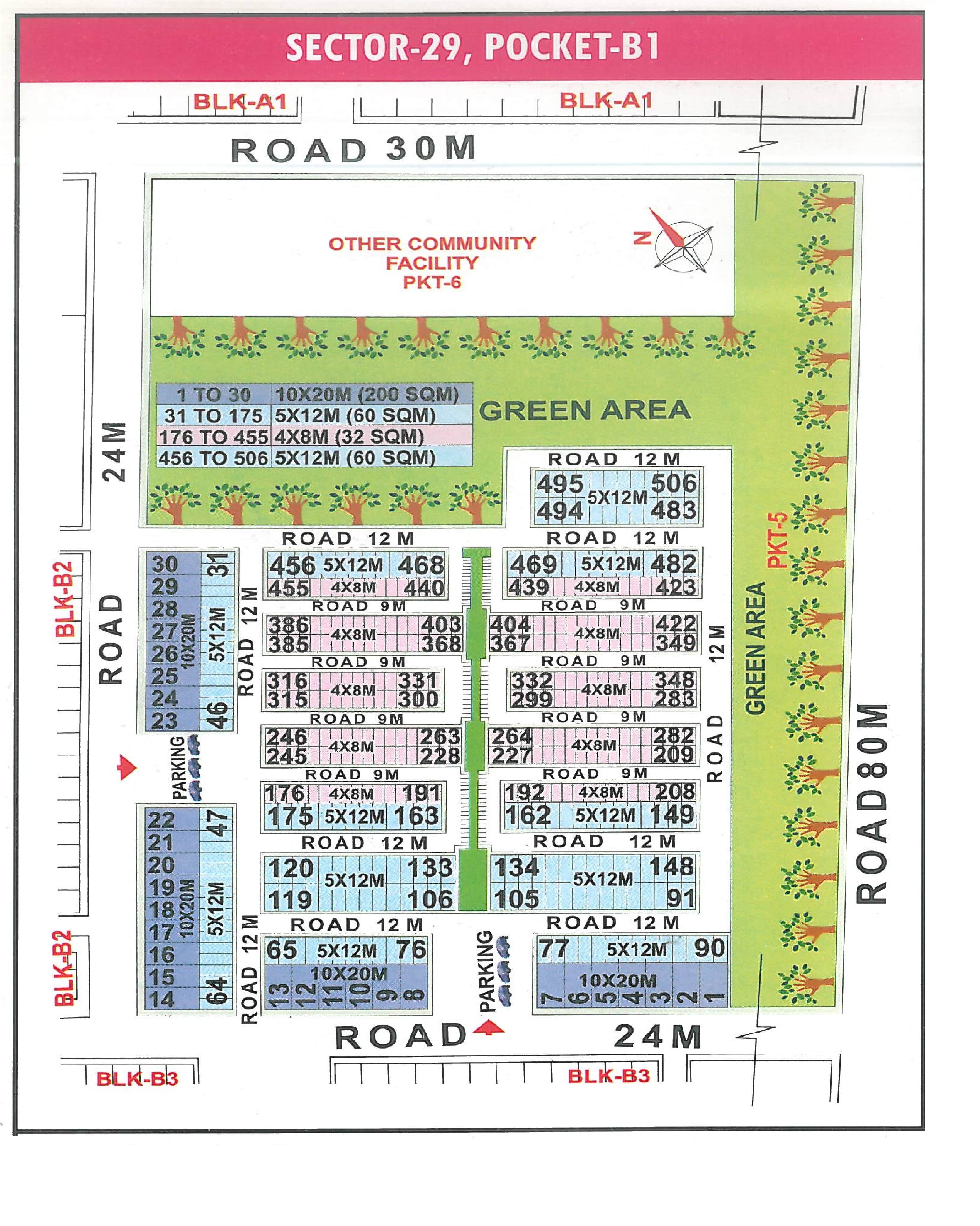 Pocket B1 pocket layout map