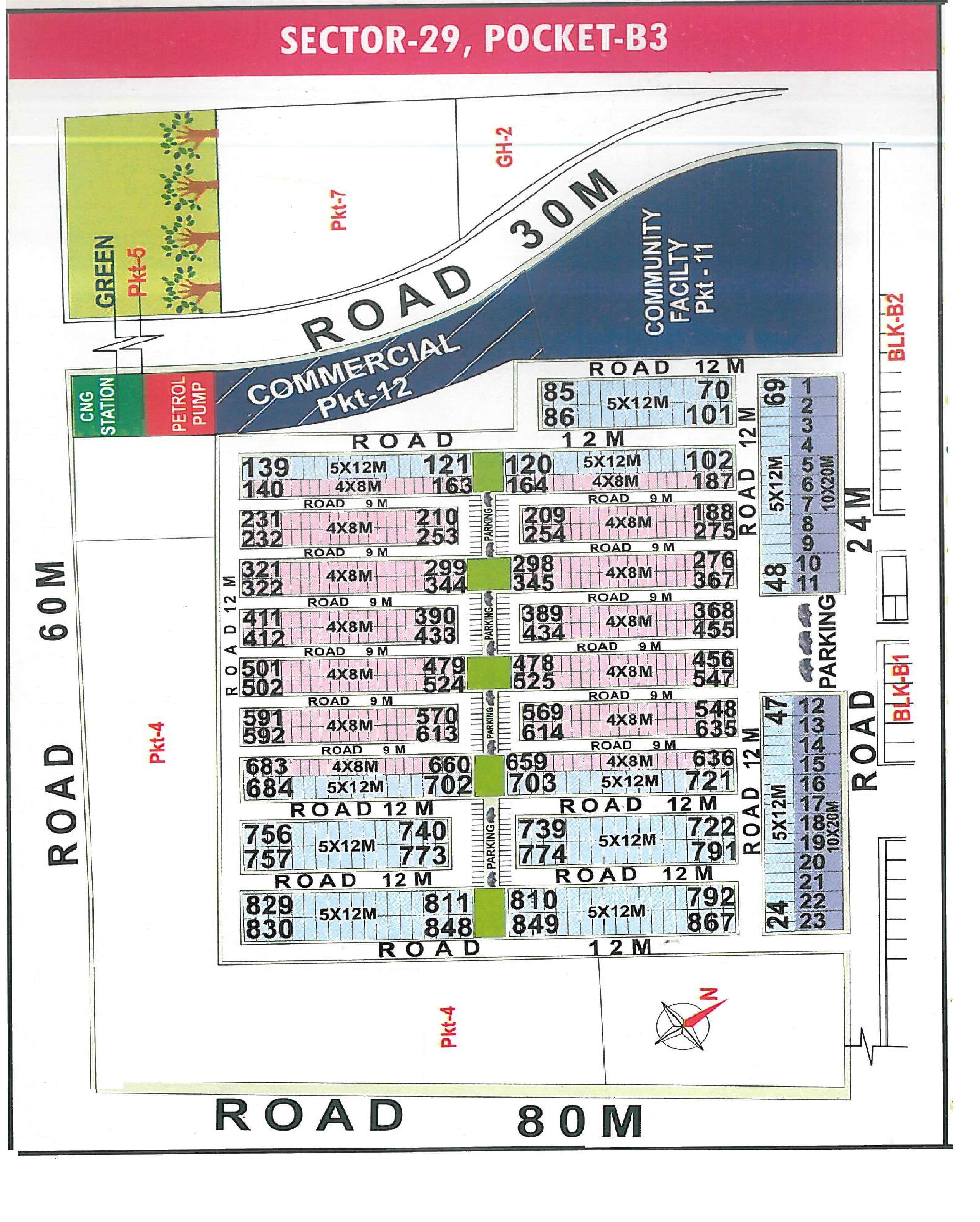 Pocket B3 pocket layout map