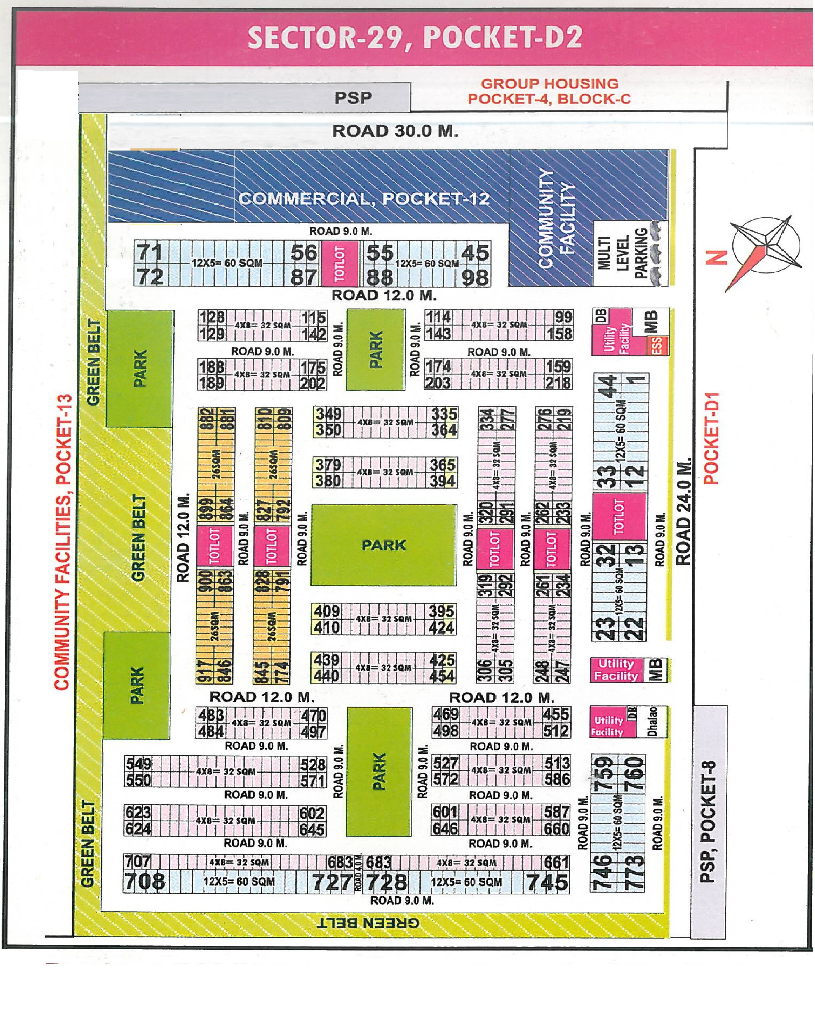 Pocket D2 pocket layout map