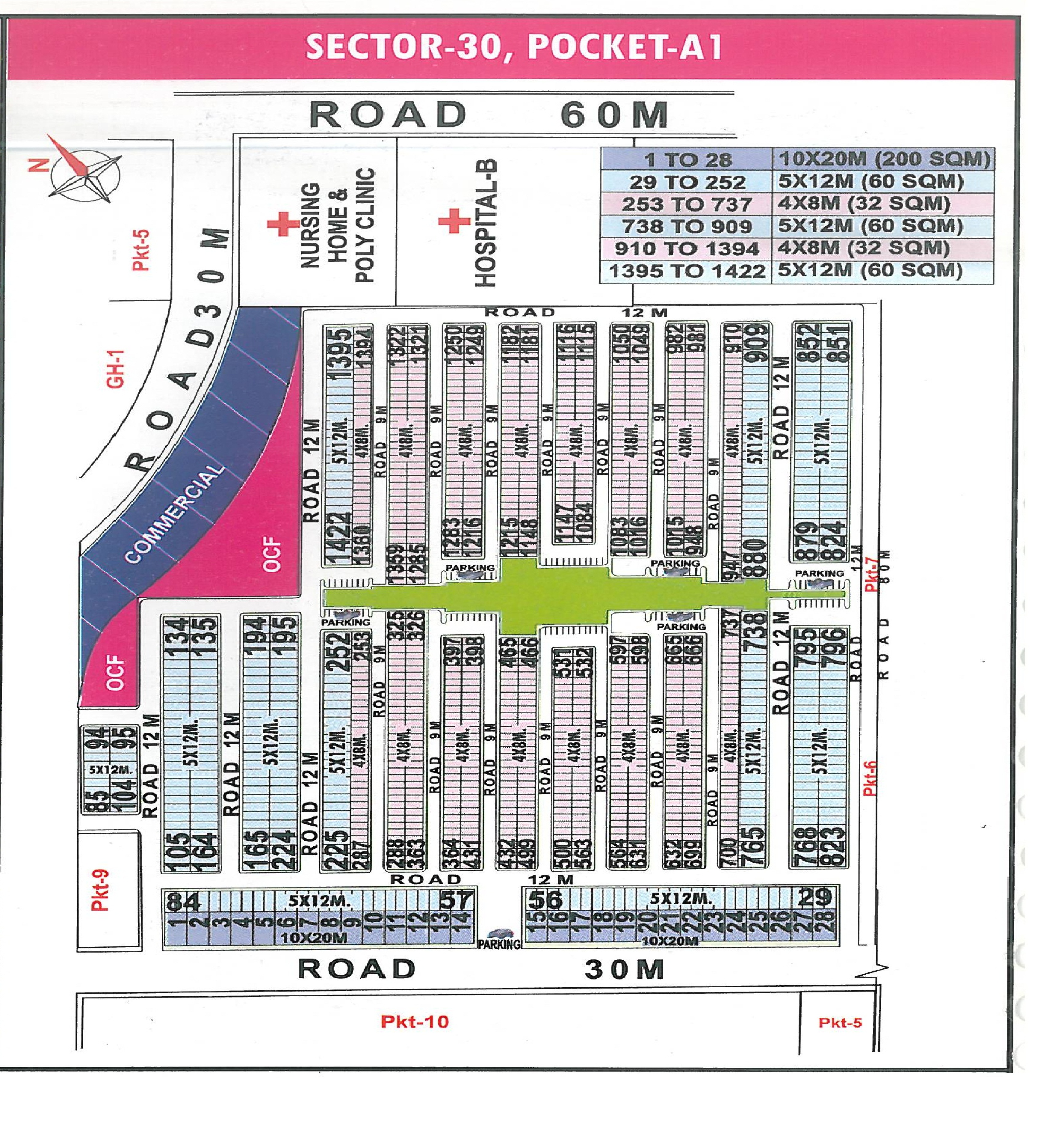 Pocket A1 pocket layout map