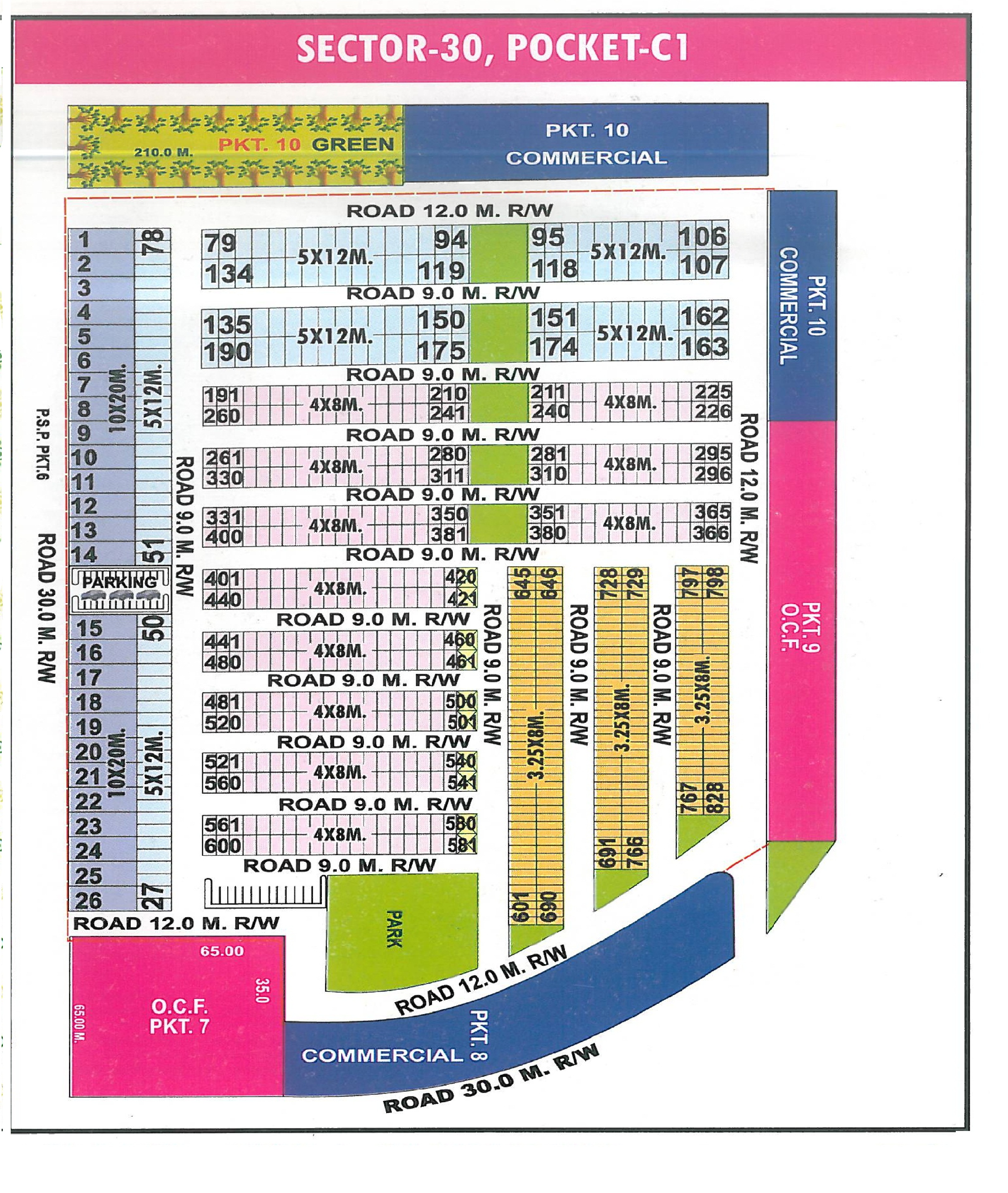 Pocket C1 pocket layout map
