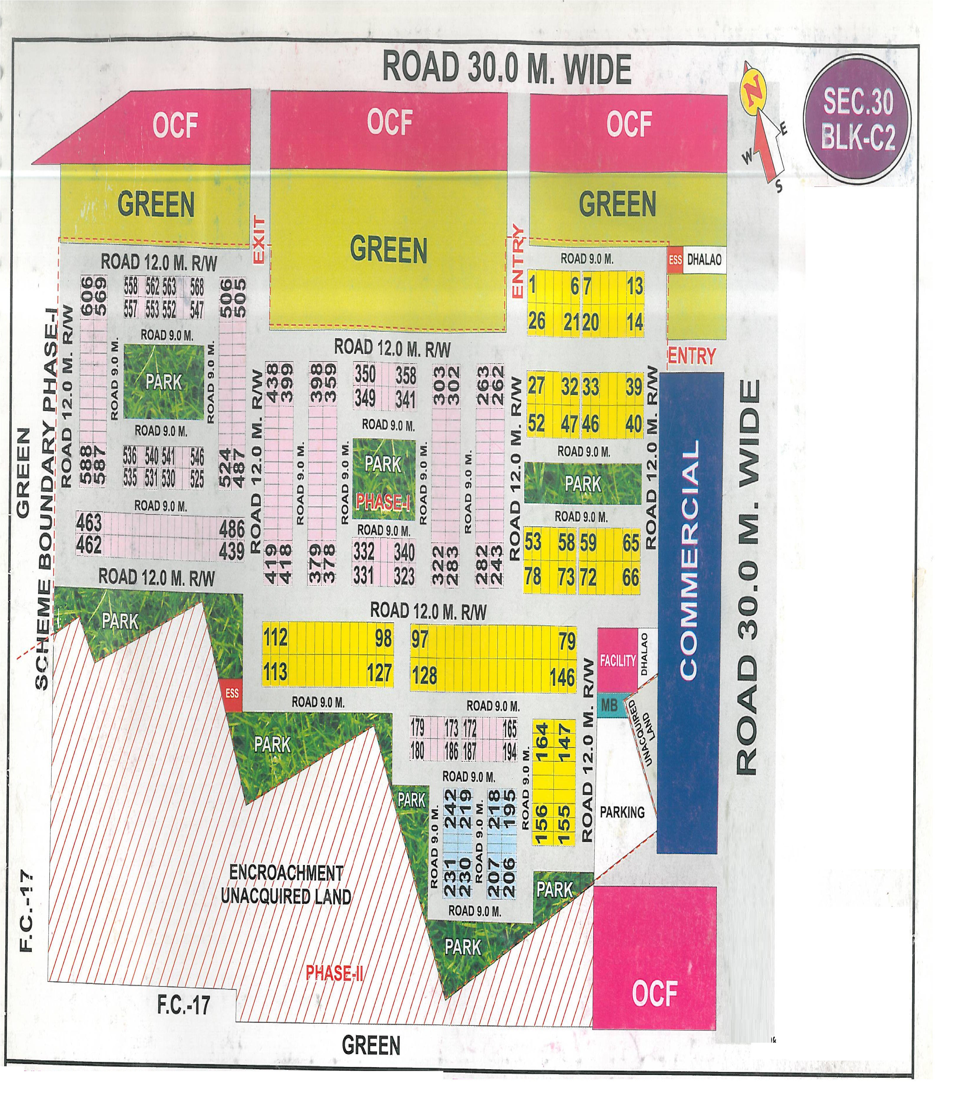 Pocket C2 pocket layout map