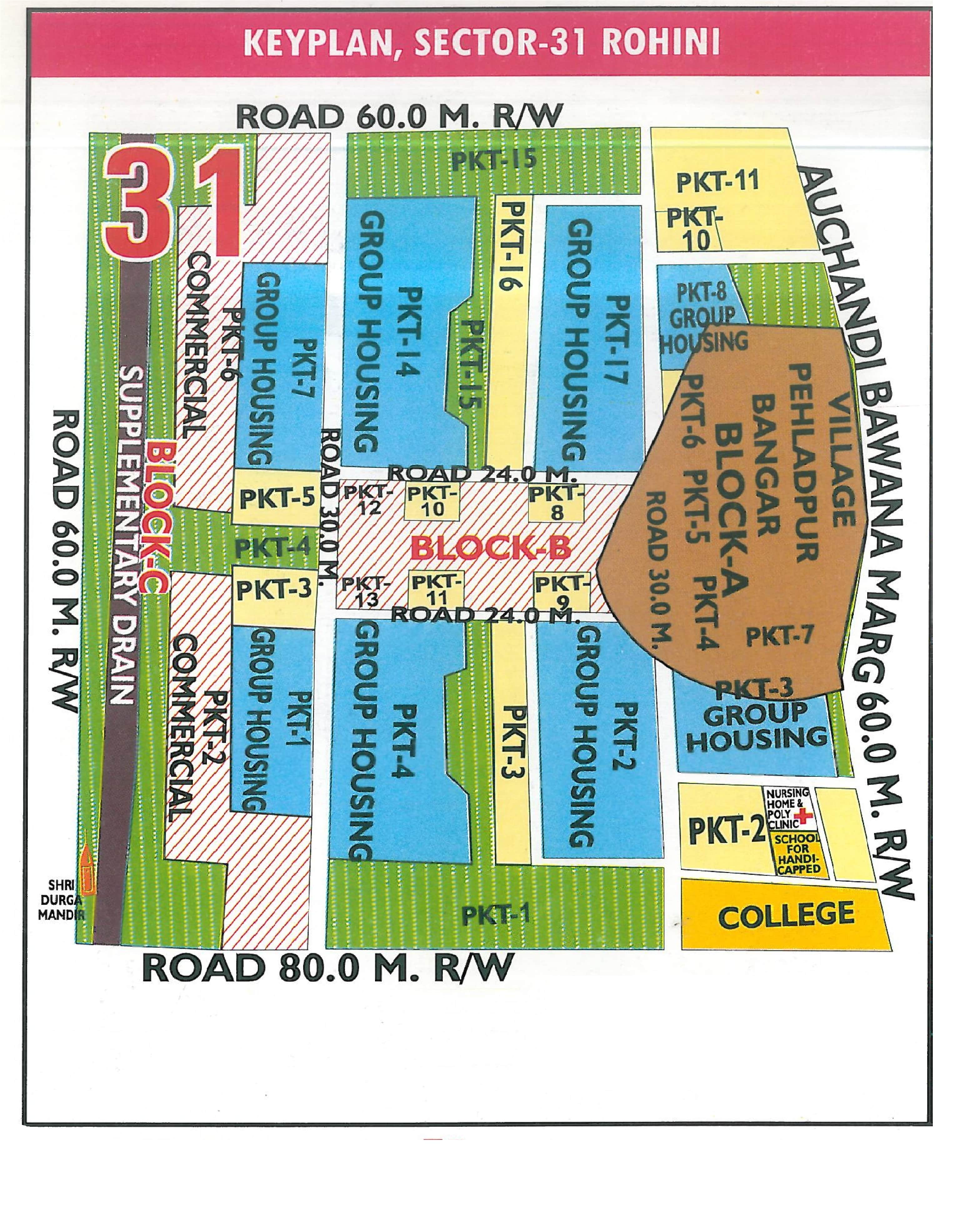 Sector 31 Rohini layout map - plot pocket plan